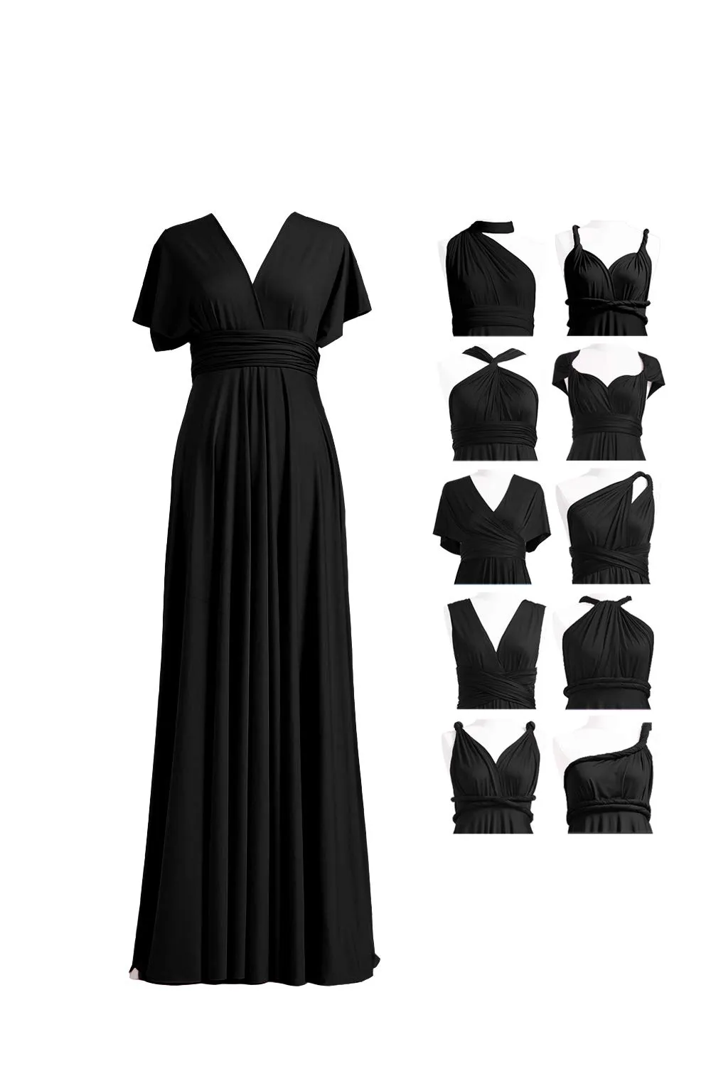 72styles Abito Cerimonia Donna Vestito Elegante Infinity Damigella d'Onore - immagine 1