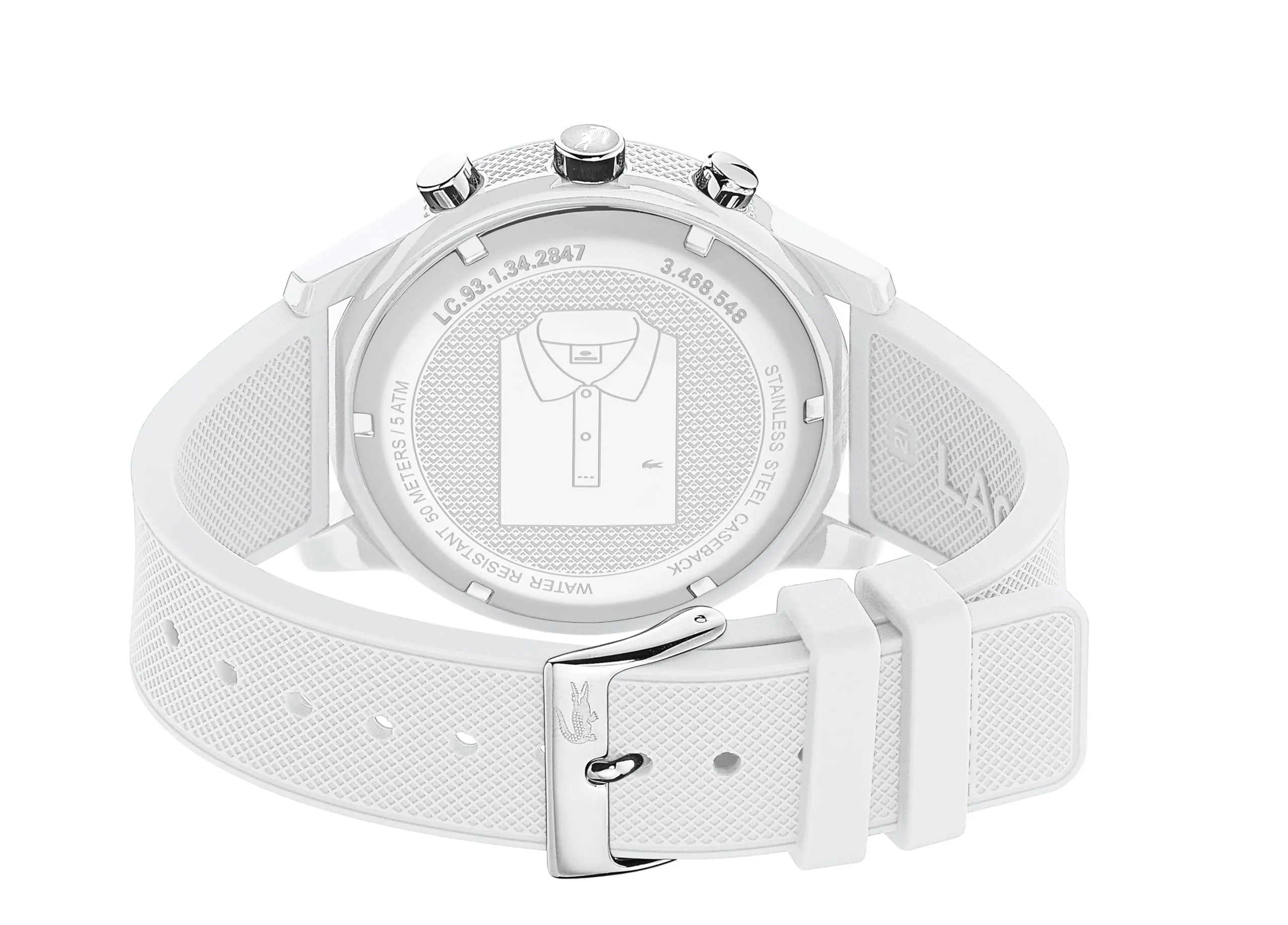 Lacoste 12.12 Orologio Cronografo da Uomo Cinturino Silicone Bianco 2010974 - immagine 3