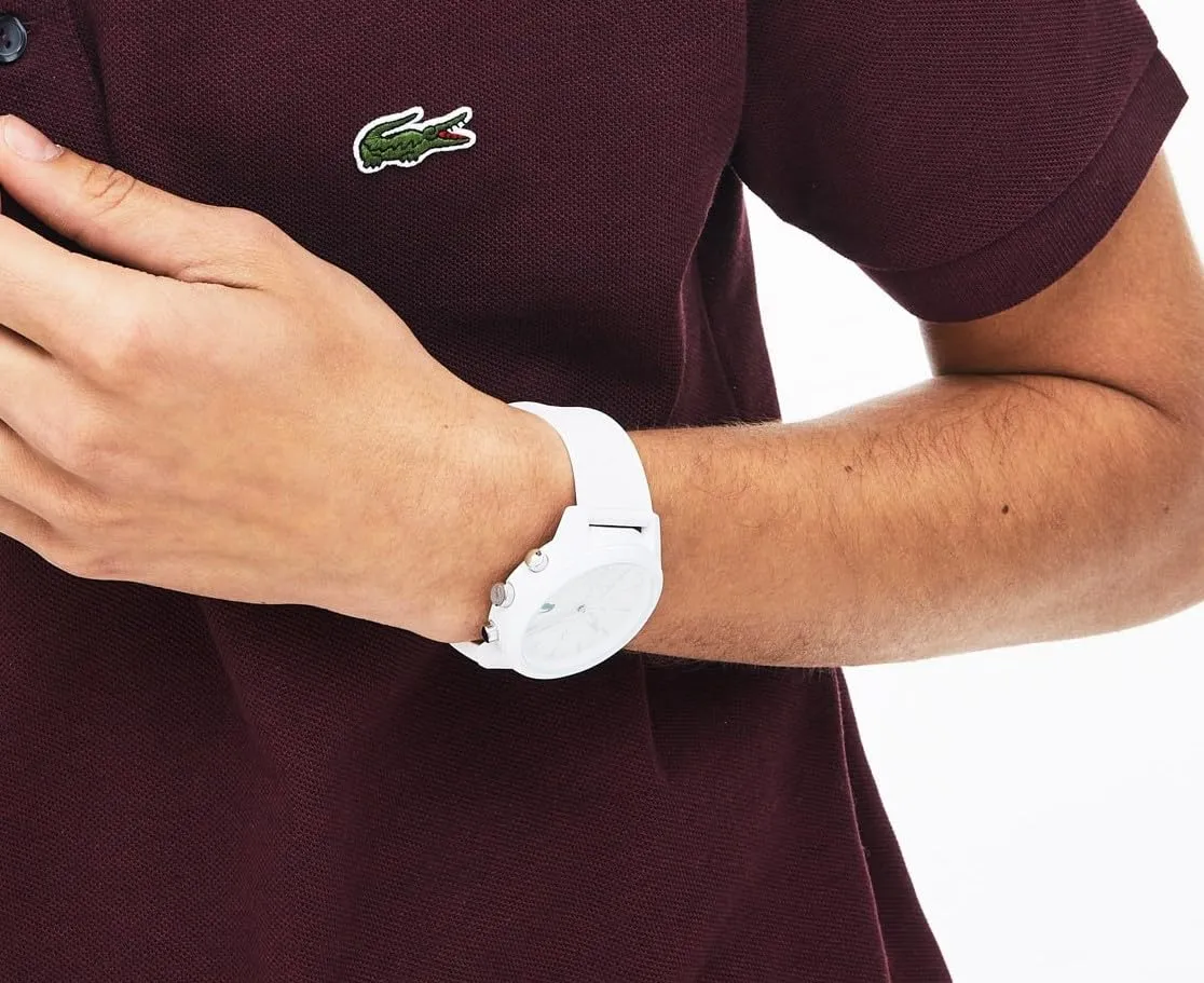 Lacoste 12.12 Orologio Cronografo da Uomo Cinturino Silicone Bianco 2010974 - immagine 4