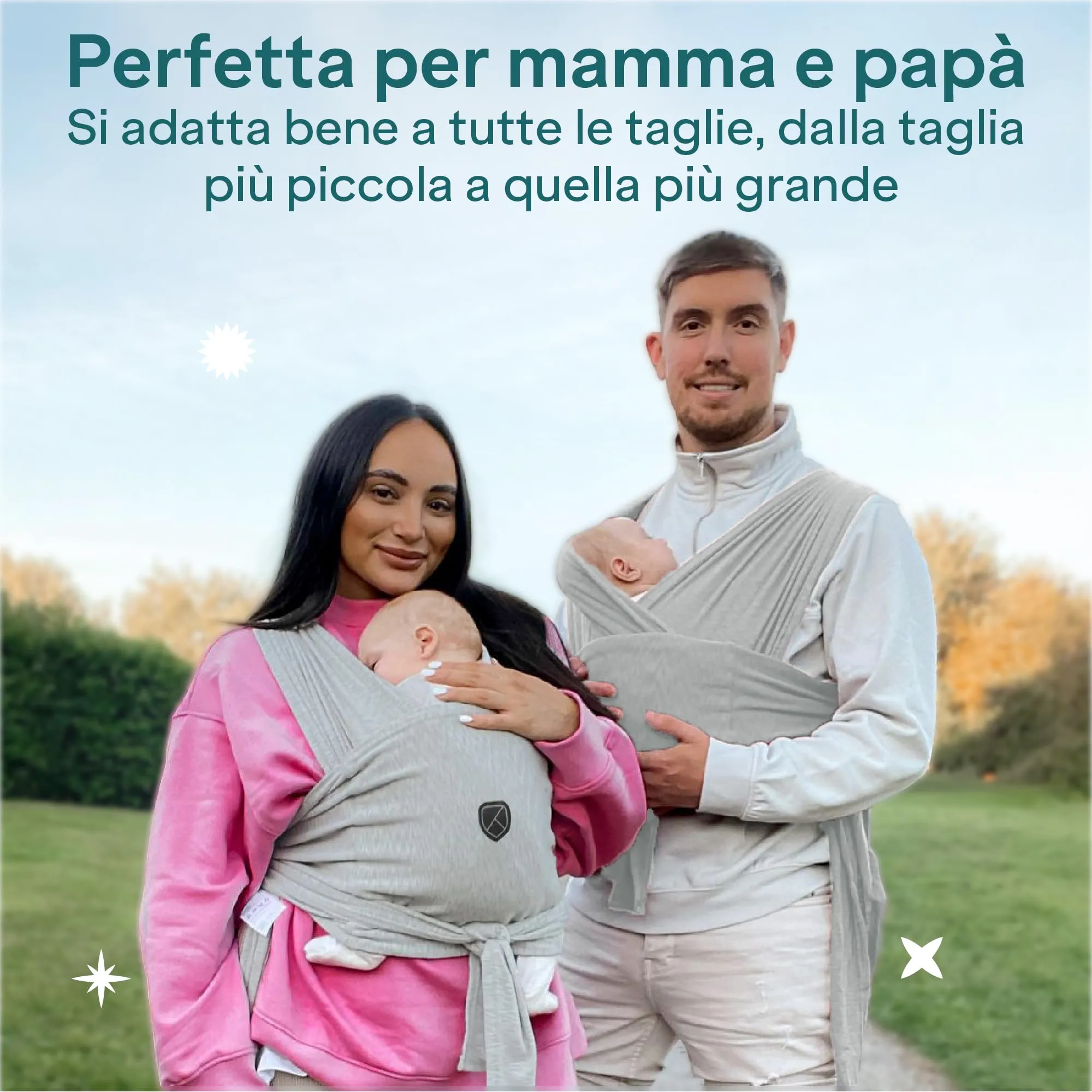 Koala Babycare Fascia Porta Bebe Neonato Regolabile Unisex, fino a 9kg - Antracite - immagine 6