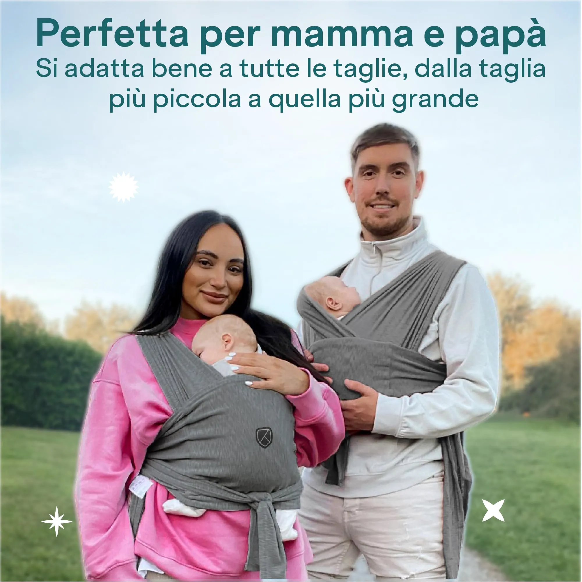Koala Babycare Fascia Porta Bebe Neonato Regolabile Unisex, fino a 9kg, Antracite - immagine 6