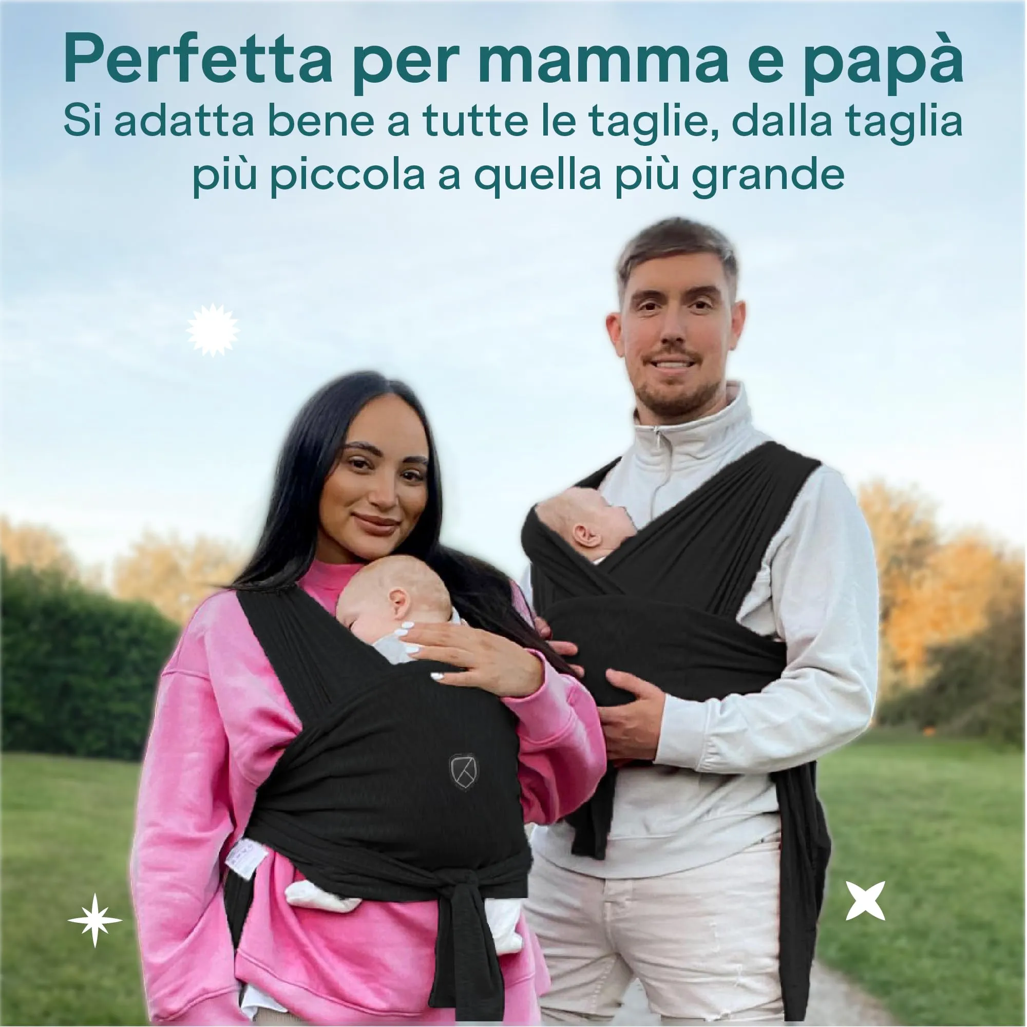 Koala Babycare Fascia Porta Bebe Neonato Regolabile Unisex, Fino a 9kg, Nera - immagine 6