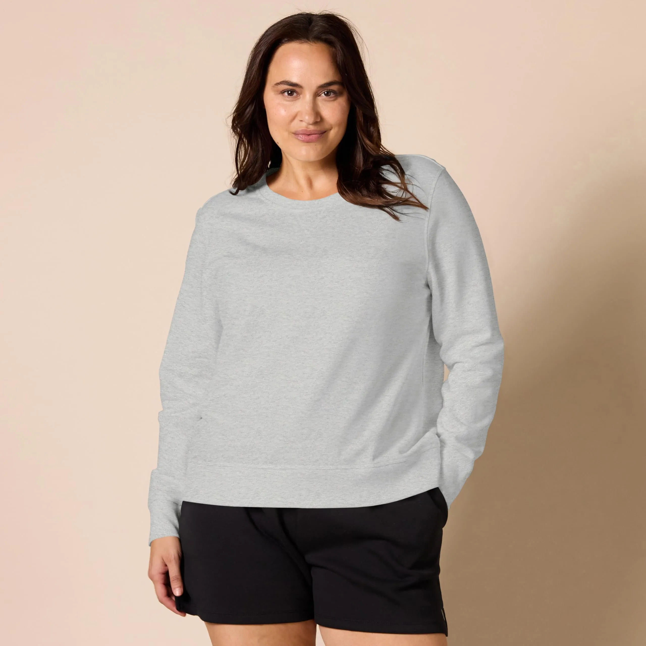 Amazon Essentials Wae50014fl18 Felpa Donna, Grigio Light Grey Heather, Small - immagine 6