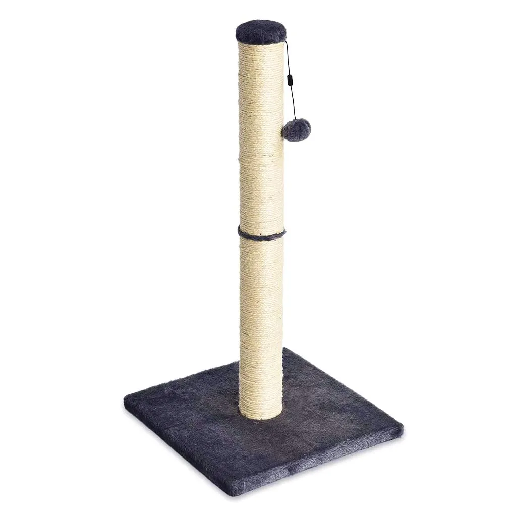 Amazon Basics Tiragraffi per Gatti da Interno con Giocattolo Pendente, 80 cm, Grigio - immagine 1