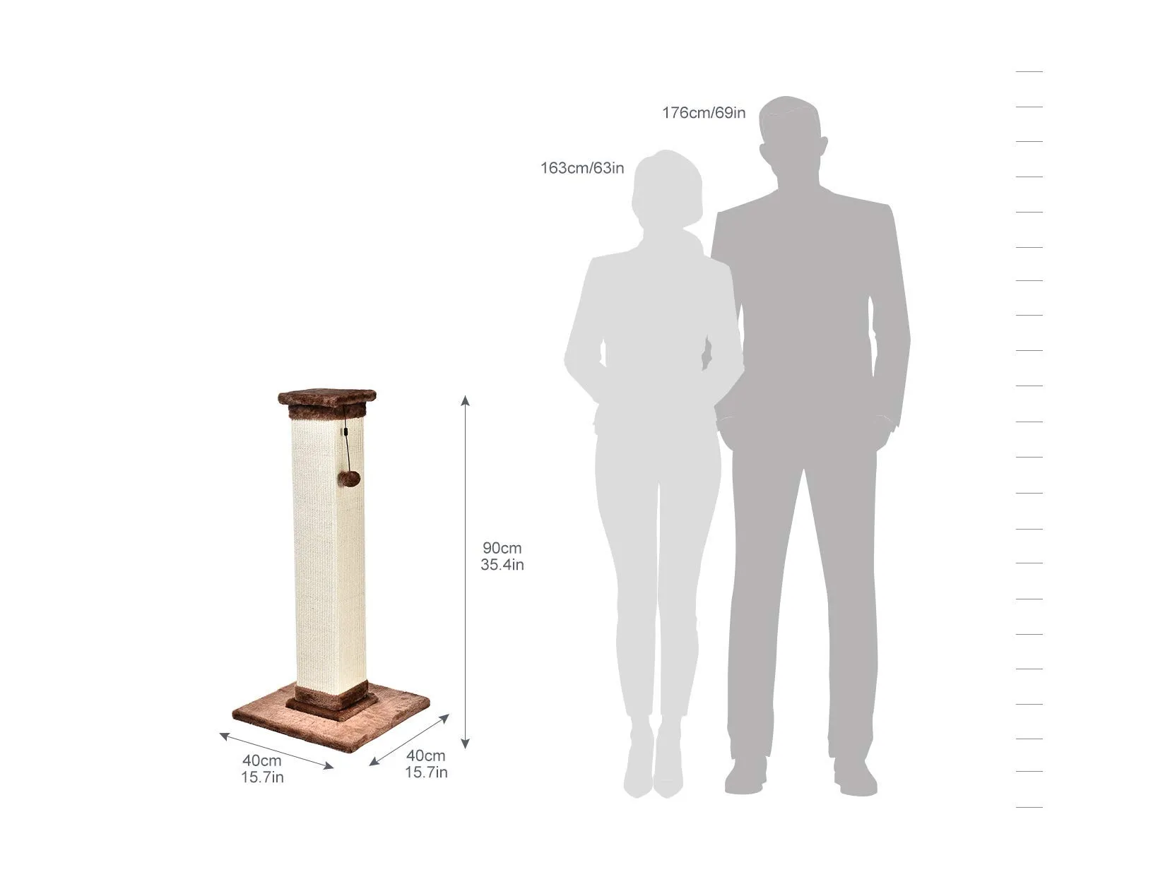 Amazon Basics Tiragraffi per Gatti da Interno, 90 cm, Marrone - immagine 5