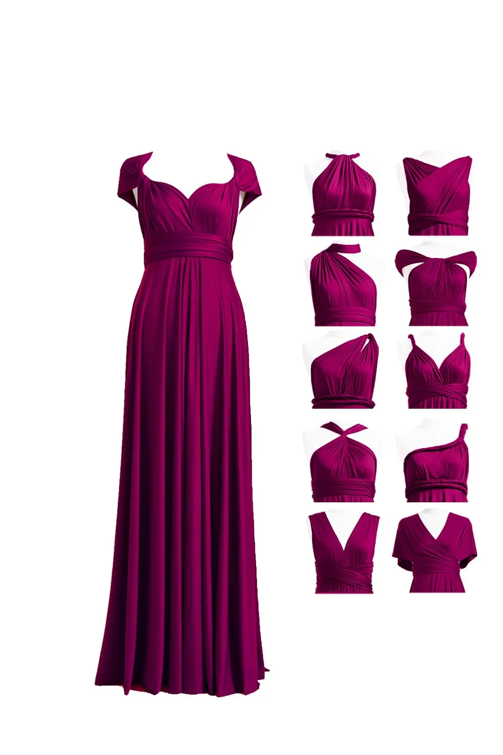 72styles Abito Cerimonia Donna Vestito Elegante Infinity Damigella d'Onore - immagine 1
