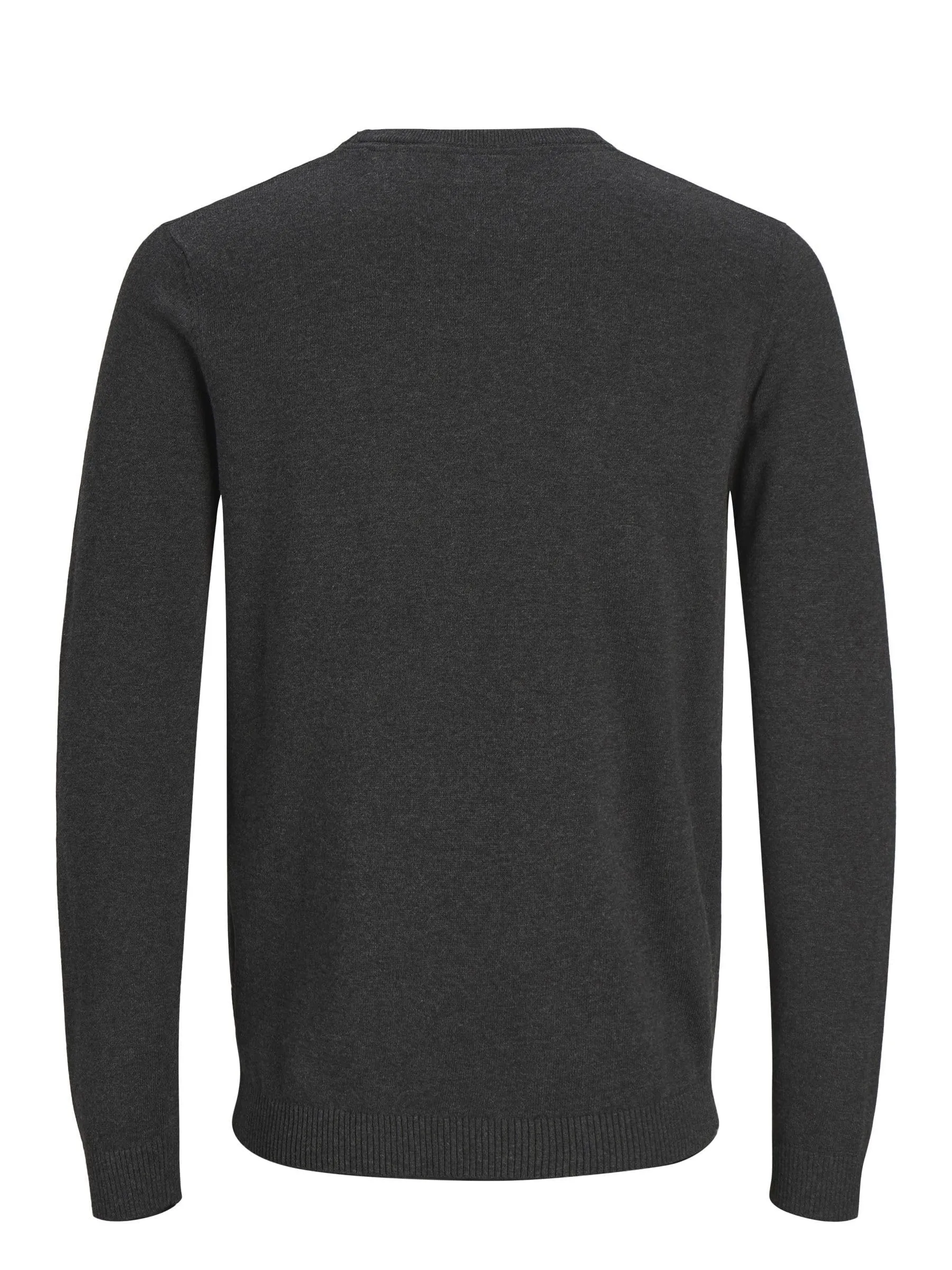 Jack & Jones Jjebasic Knit Crew Neck Noos Sweatshirt, Dark Grey Melange, M - immagine 4