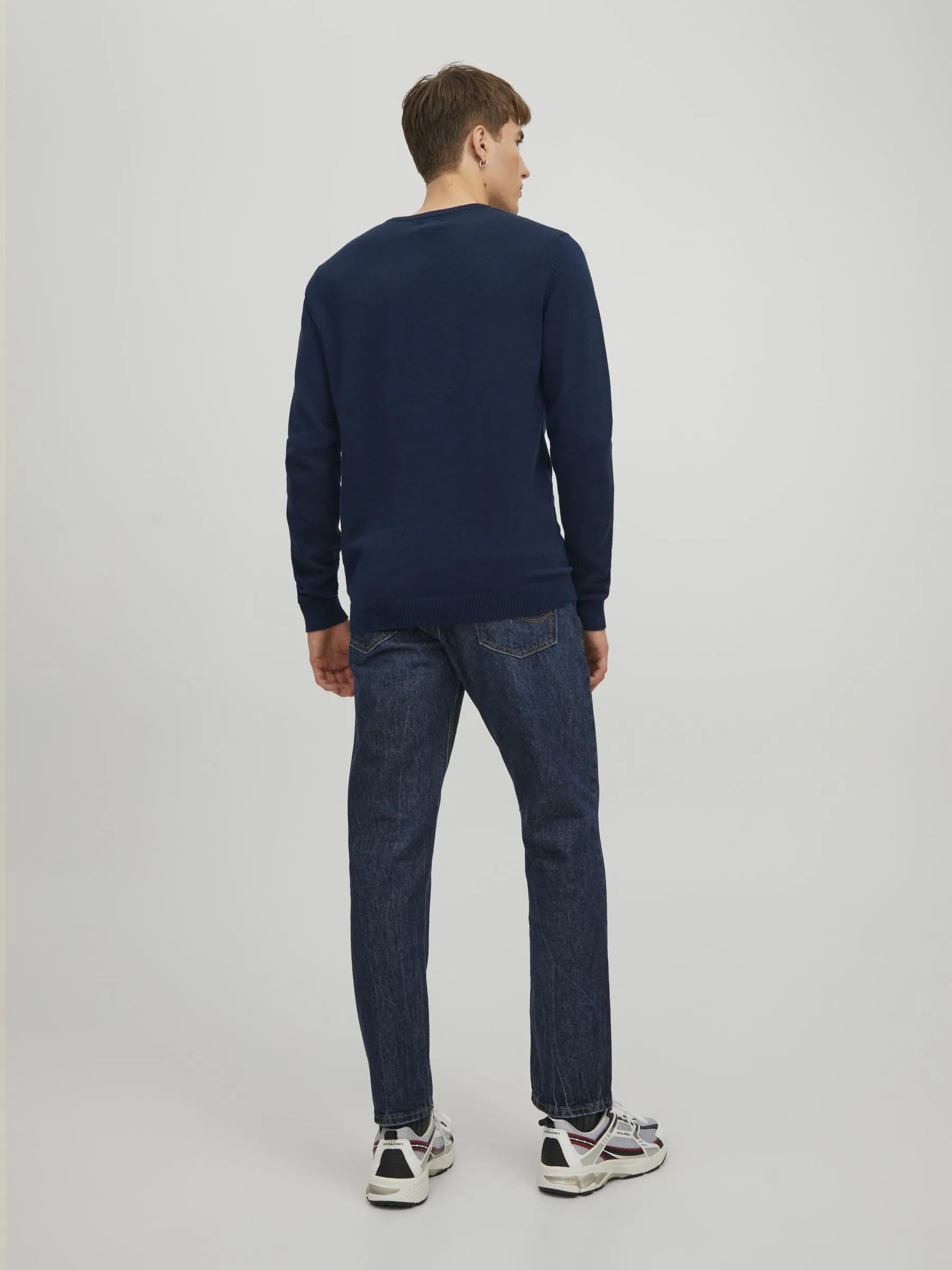 Jack & Jones Jjebasic Knit Crew Neck Noos Sweatshirt, Navy Blazer, XXL - immagine 3
