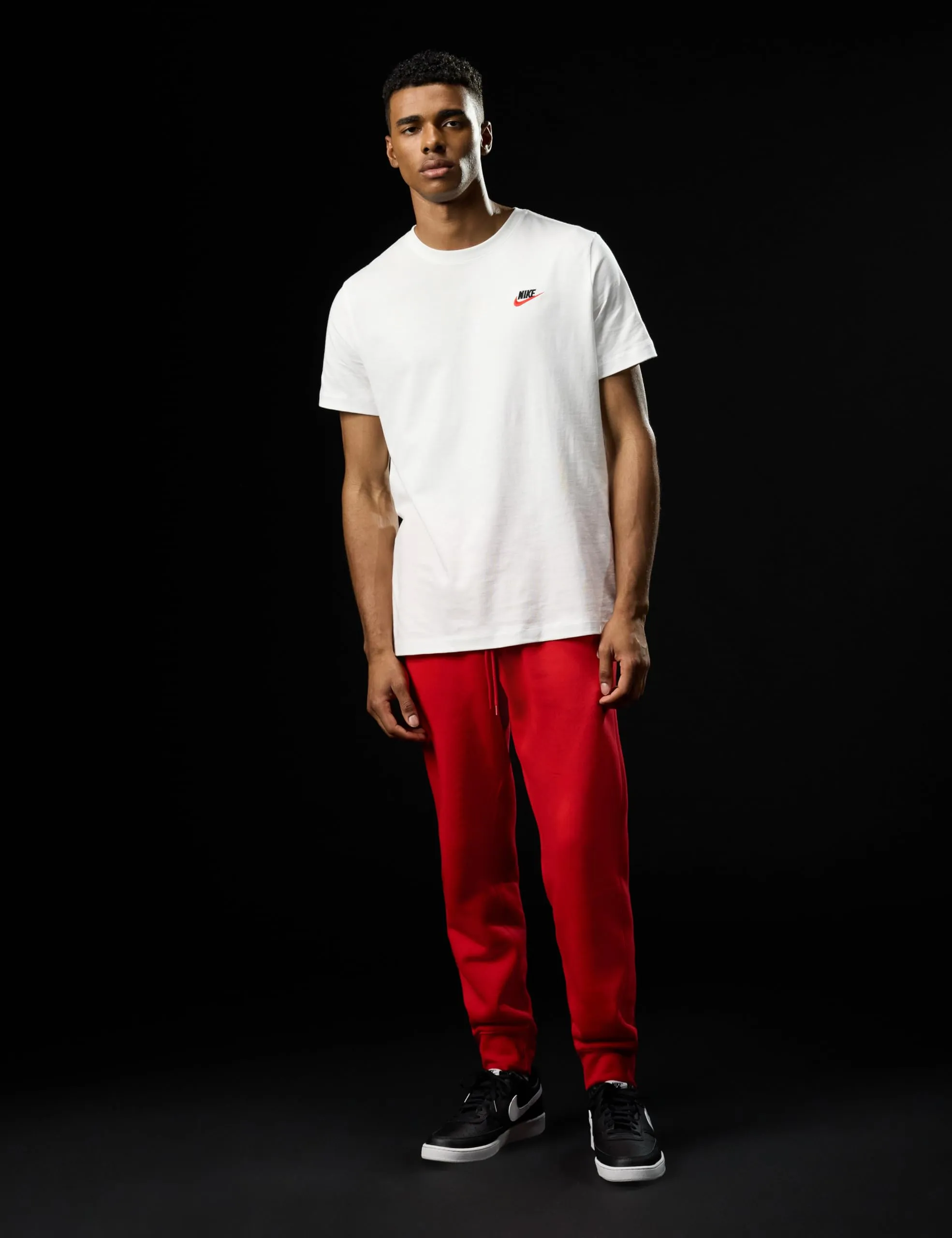 Nike NSW Club Tee - White Black University Red - M - immagine 3