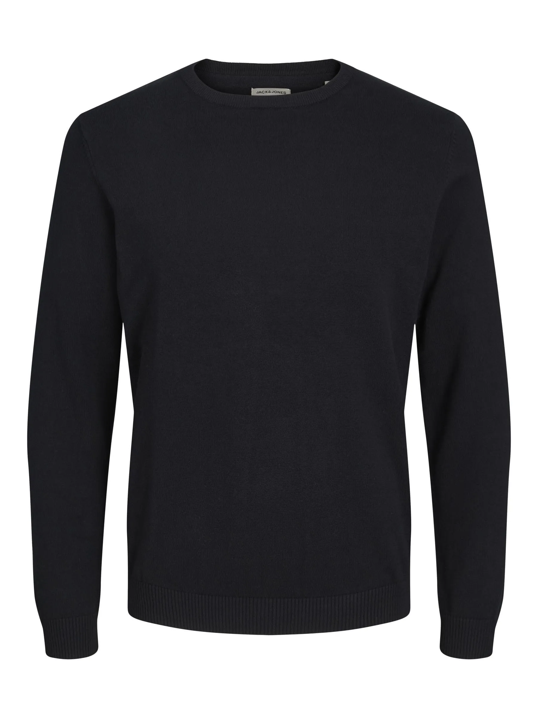 Jack & Jones Jjebasic Knit Crew Neck Noos Sweatshirt, Nero (Navy Blazer), L - immagine 1