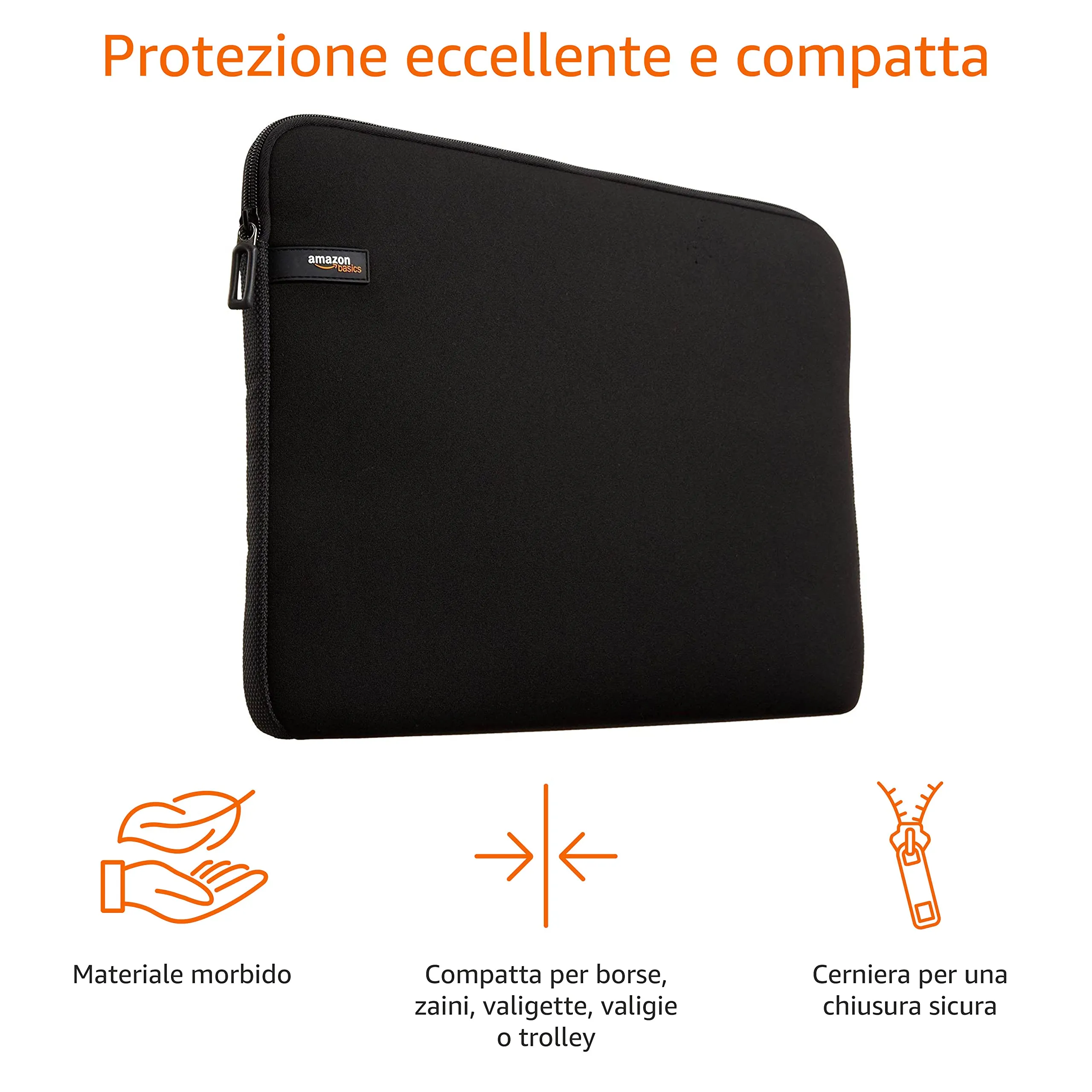 Amazon Basics Custodia per Laptop 11,6 pollici, Nero - immagine 2