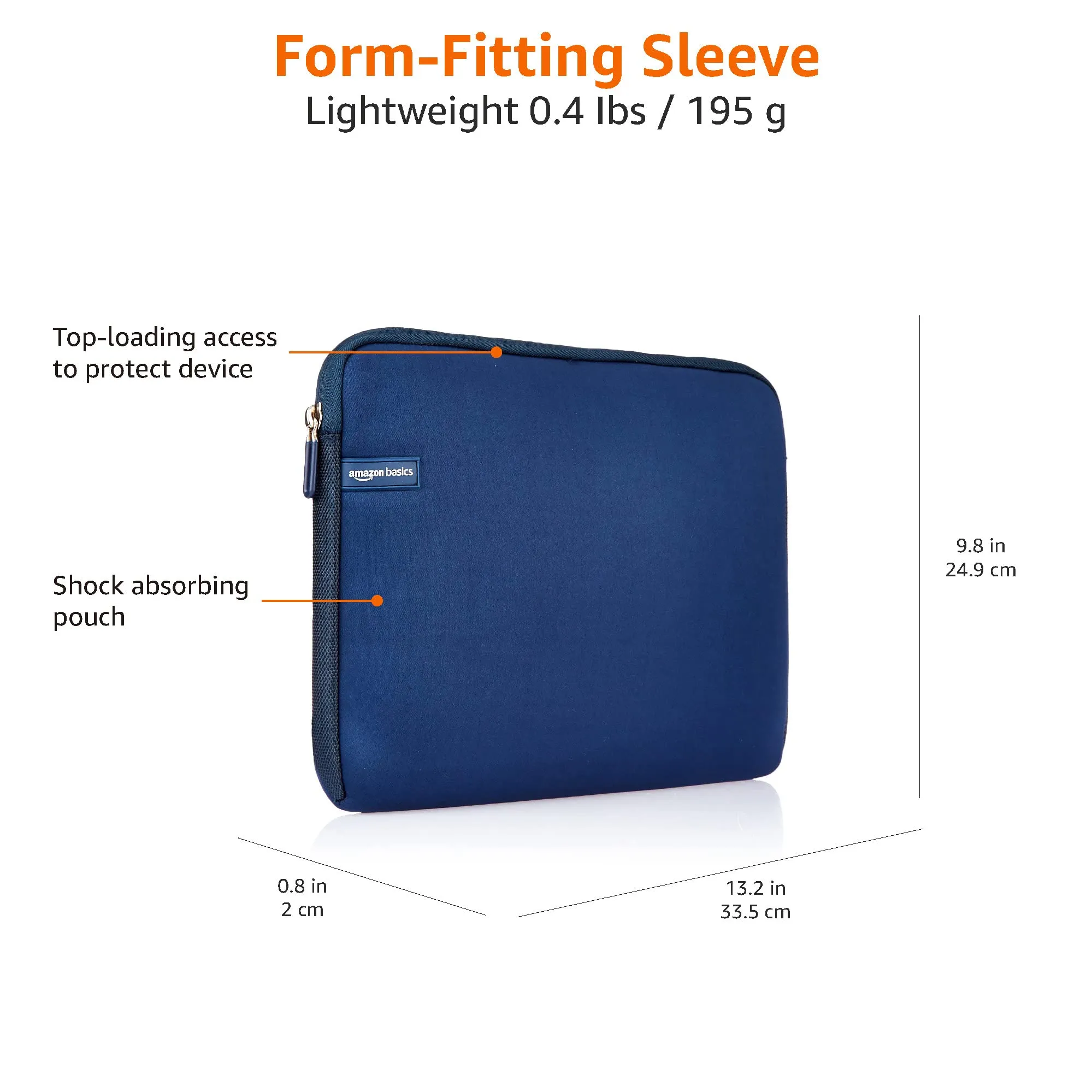 Amazon Basics Custodia per Laptop 13,3 Pollici, Blu navy - immagine 5
