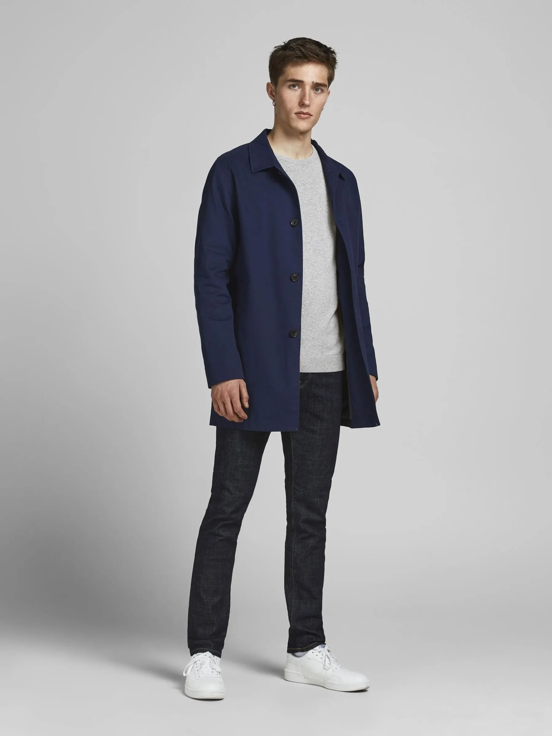 Jack & Jones Jjebasic Knit Crew Neck Noos Sweatshirt - Light Grey Melange, Small - immagine 5