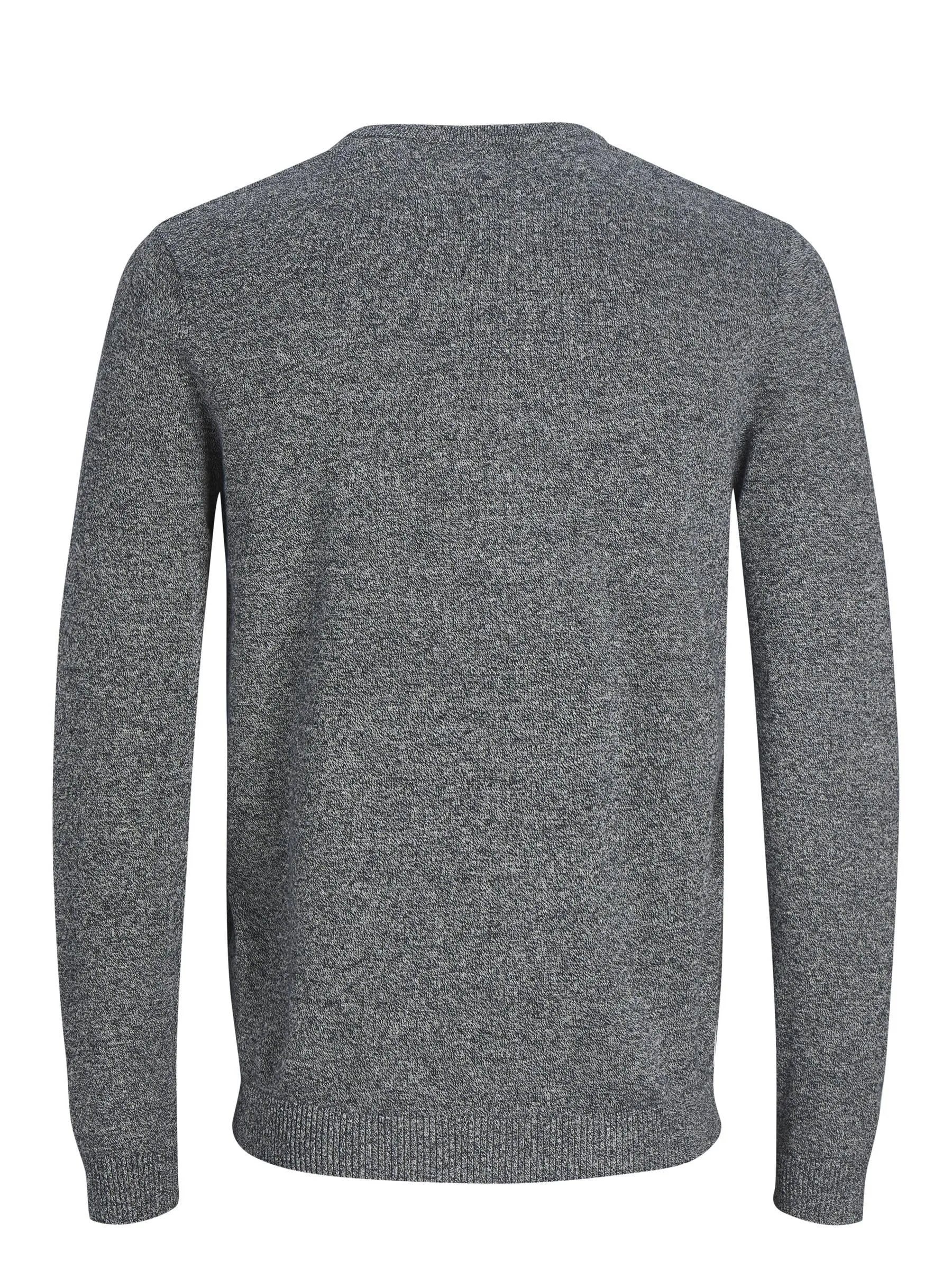 Jack & Jones Jjebasic Knit Crew Neck Noos Sweatshirt, Navy Blazer Detail: Twisted with Jet Stream, Medium - immagine 4