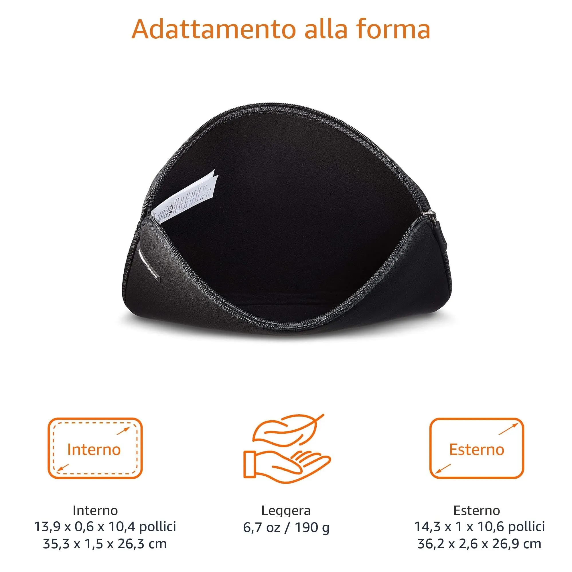 Amazon Basics Custodia per computer portatile fino a 14 Pollici, Nero - immagine 3