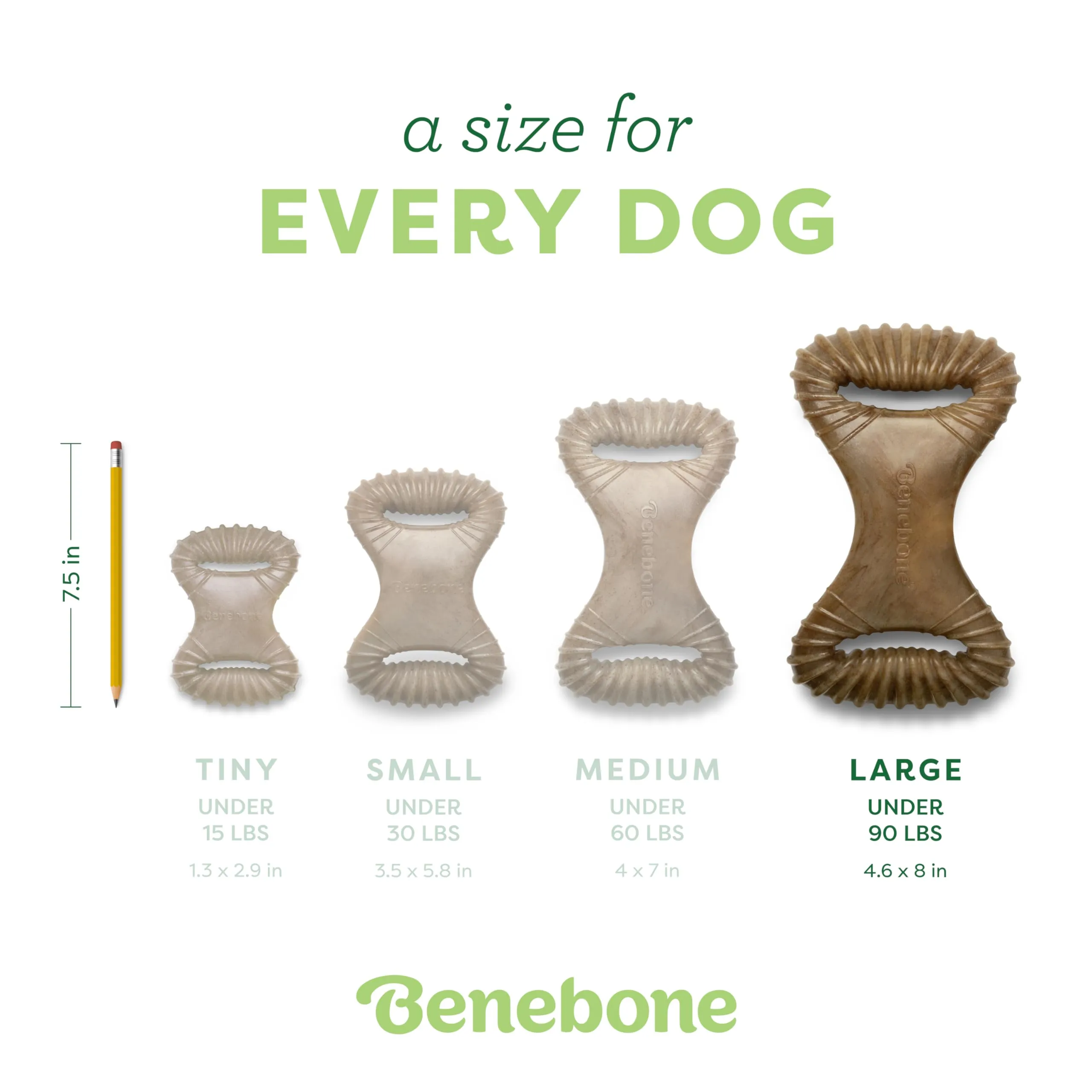 Benebone Dental Gioco da Masticare per Cani, Bacon Reale, Large - immagine 4