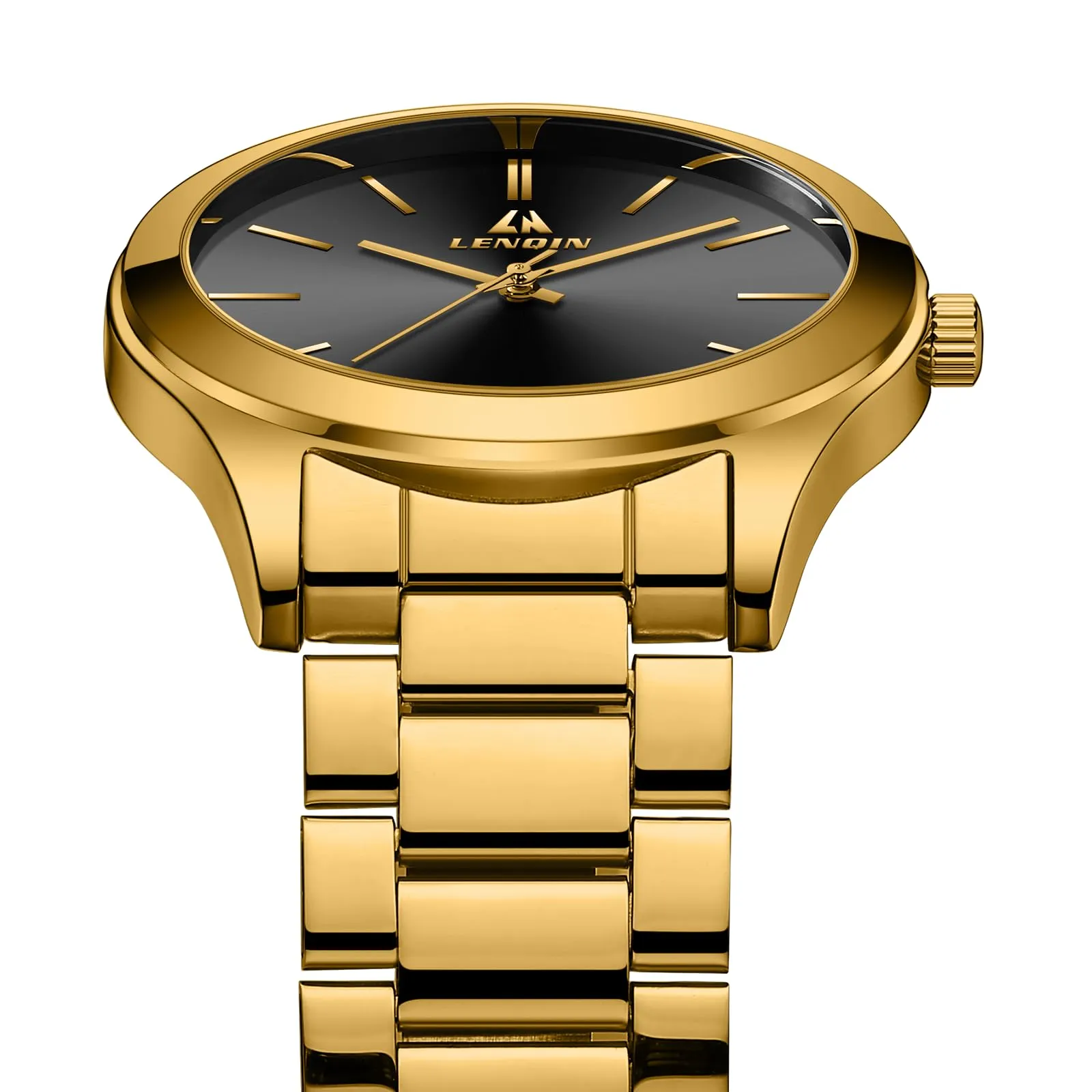 LN LENQIN Orologio Uomo Acciaio Inox Analogico Quarzo Impermeabile Business - immagine 4