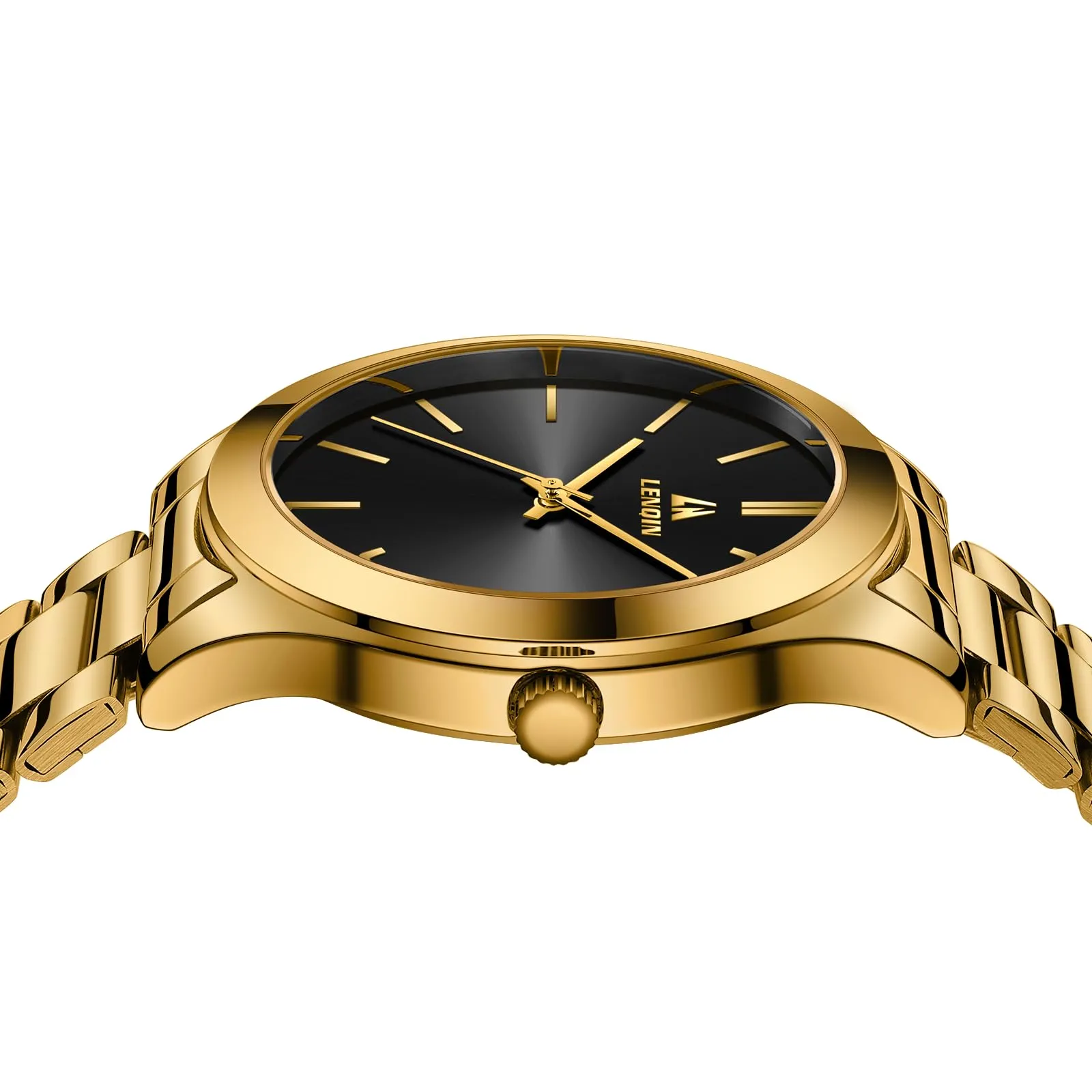 LN LENQIN Orologio Uomo Acciaio Inox Analogico Quarzo Impermeabile Business - immagine 5