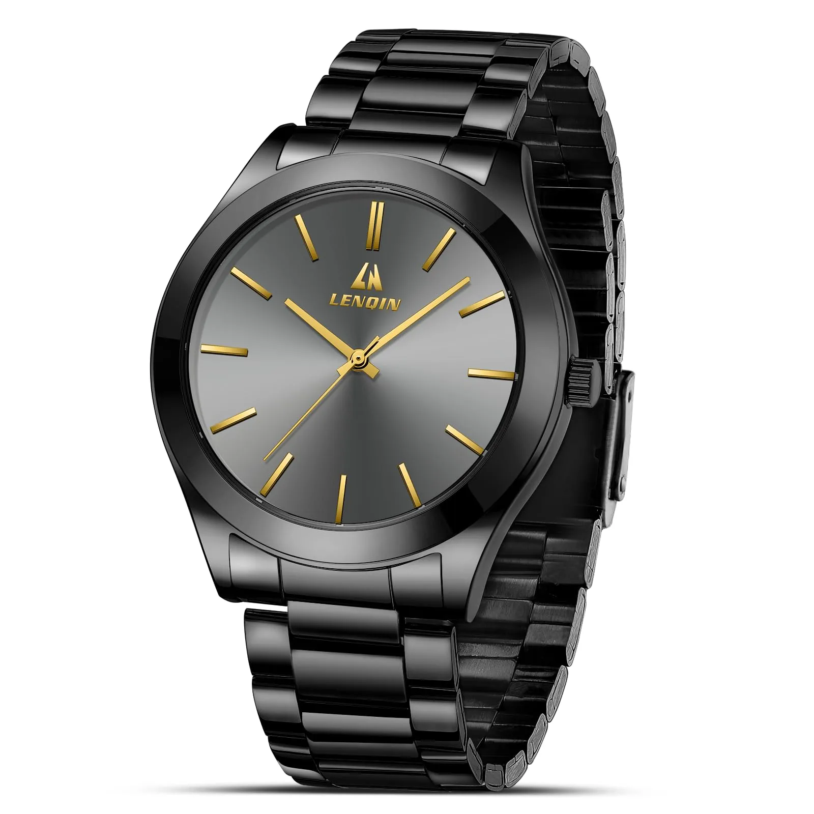 LN LENQIN Orologio Uomo Analogico Quarzo in Acciaio Inox Impermeabile Business - immagine 1