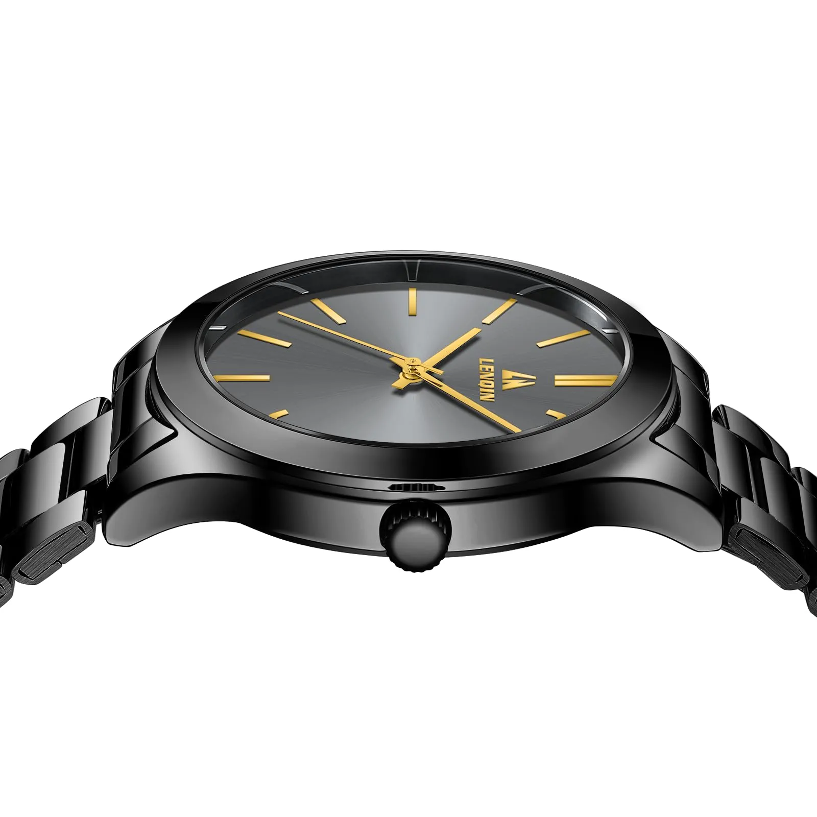 LN LENQIN Orologio Uomo Analogico Quarzo in Acciaio Inox Impermeabile Business - immagine 4