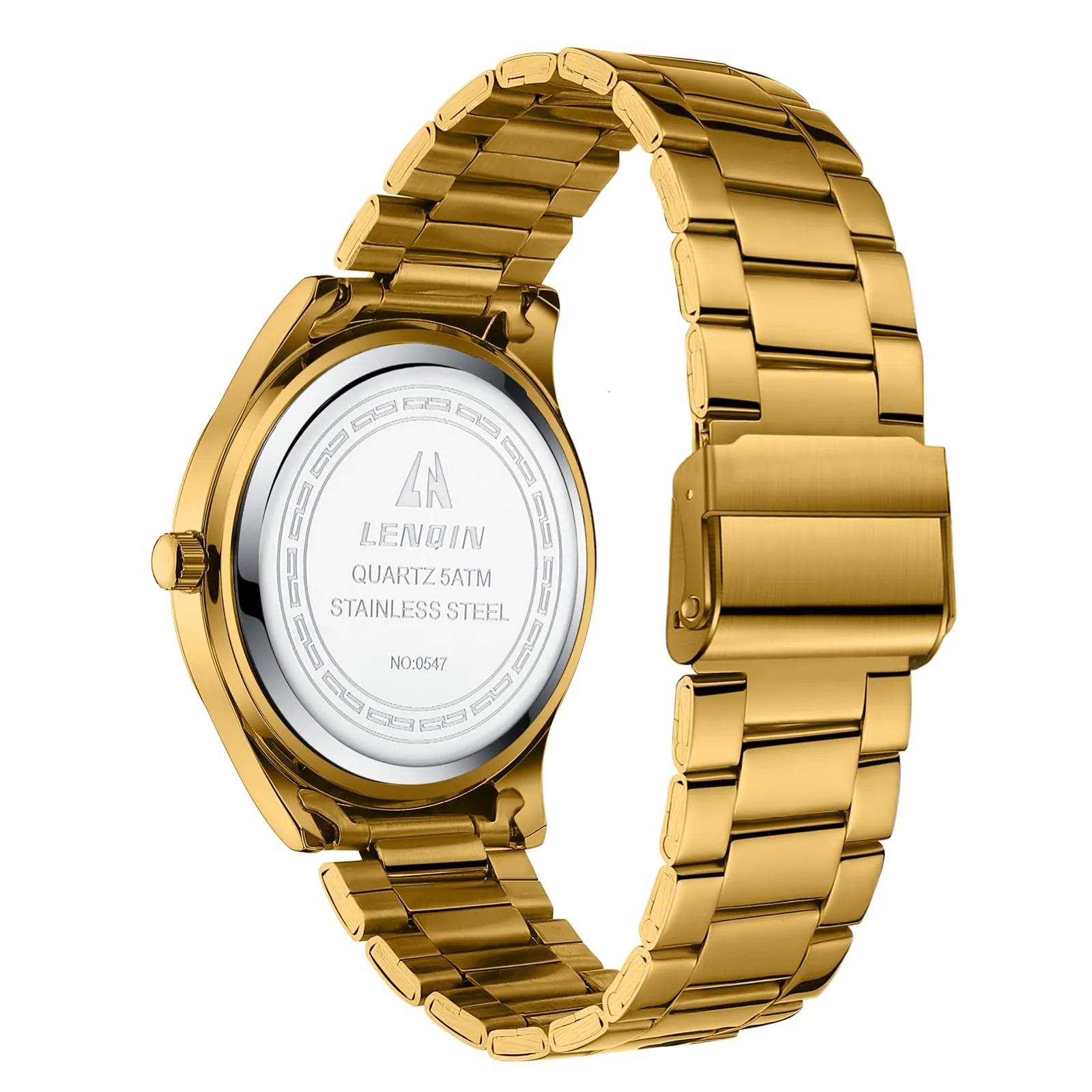 LN LENQIN Orologio Uomo Acciaio Inox Analogico Quarzo Impermeabile Business - immagine 2