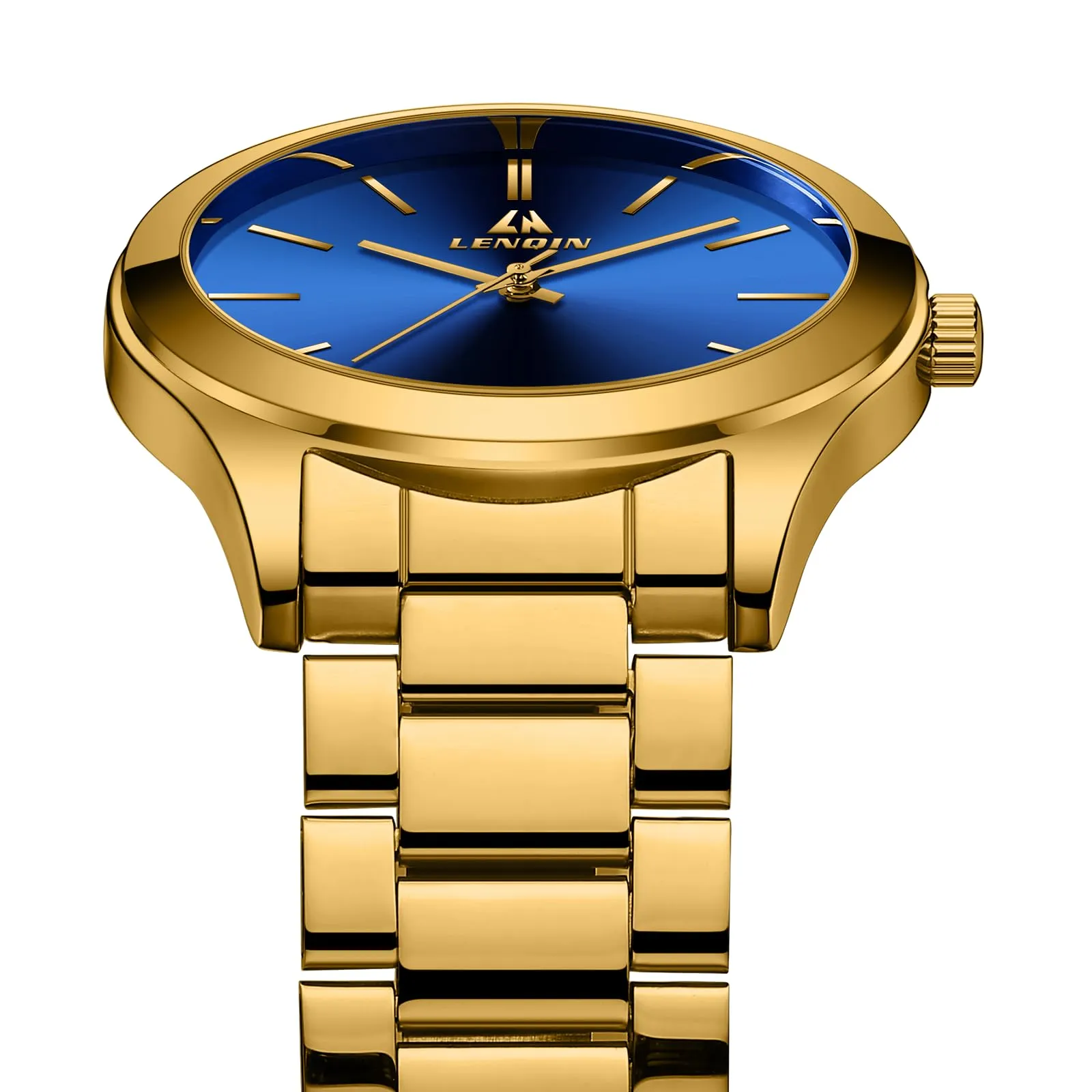 LN LENQIN Orologio Uomo Acciaio Inox Analogico Quarzo Impermeabile Business - immagine 4