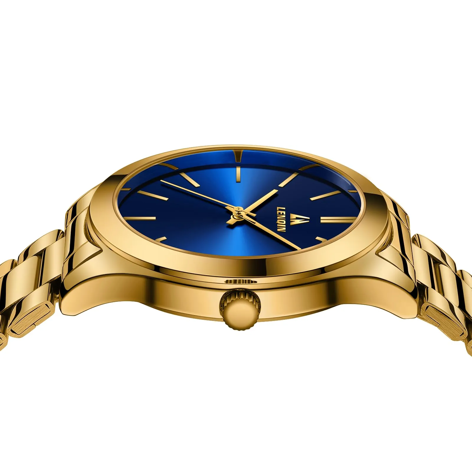LN LENQIN Orologio Uomo Acciaio Inox Analogico Quarzo Impermeabile Business - immagine 5