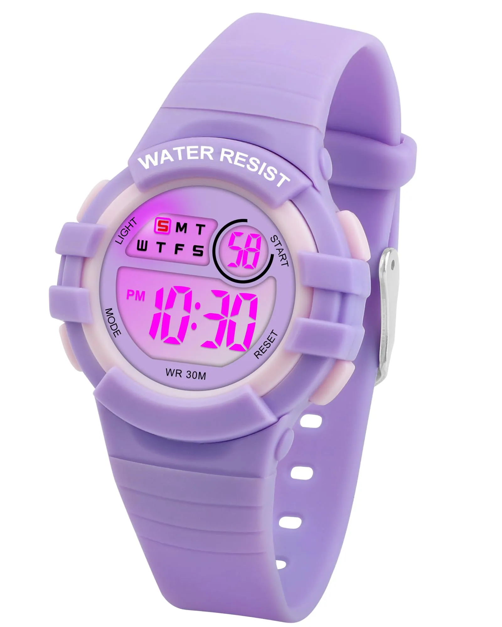 DTKID Orologio Digitale Bambini LED 7 Colori, Sveglia, Timer, Impermeabile - immagine 1