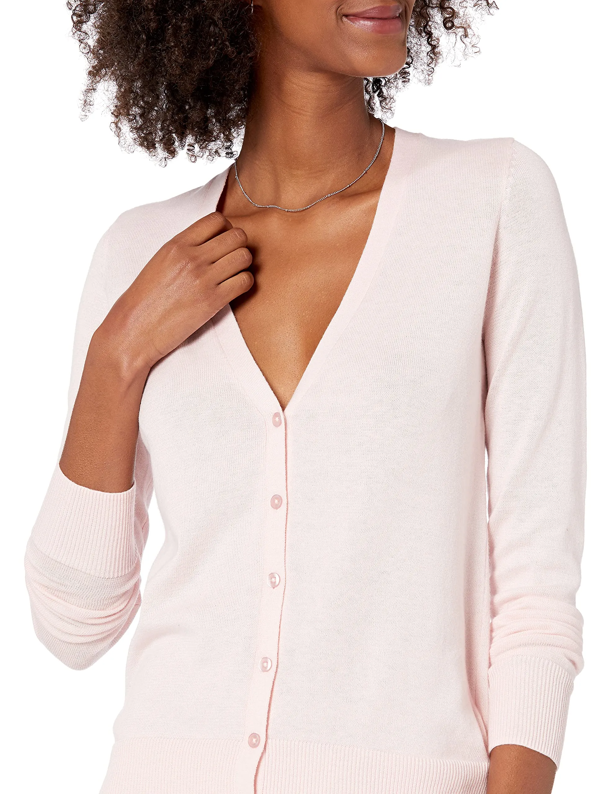 Amazon Essentials Felpa Cardigan Leggera Donna, Rosa Chiaro, XL - immagine 4