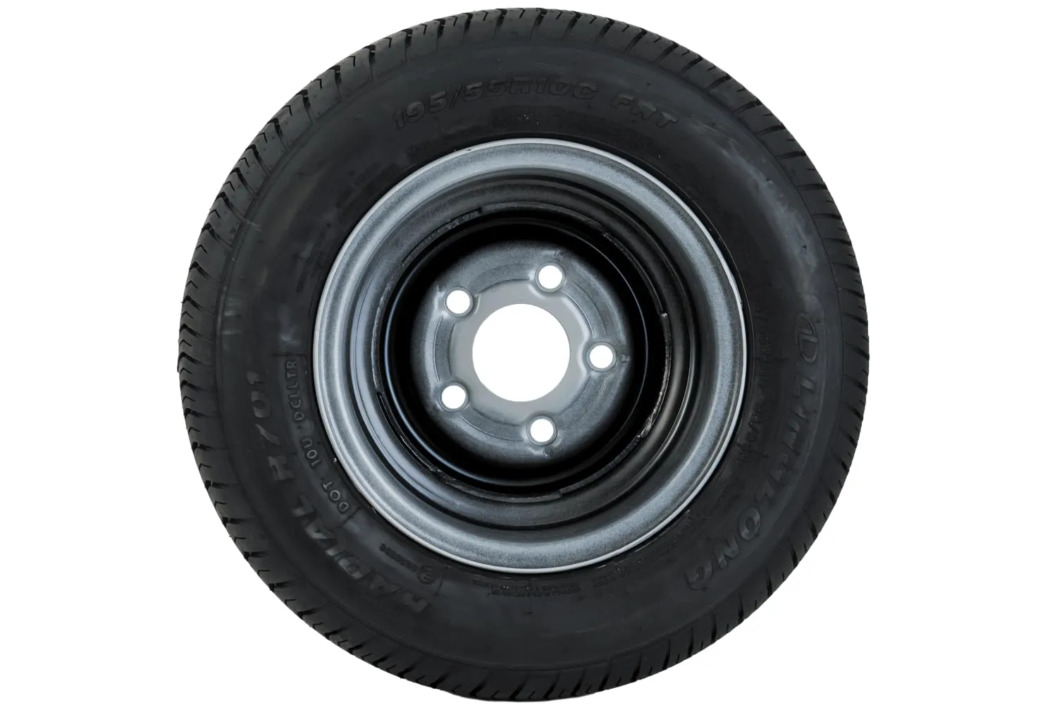 UNITRAILER Ruota Rinforzata 195/55 R10C per Rimorchio, Portata 750 kg, Cerchio Acciaio 6Jx10 H2 5x112 ET:-4, Pneumatico Linglong R701 - immagine 5