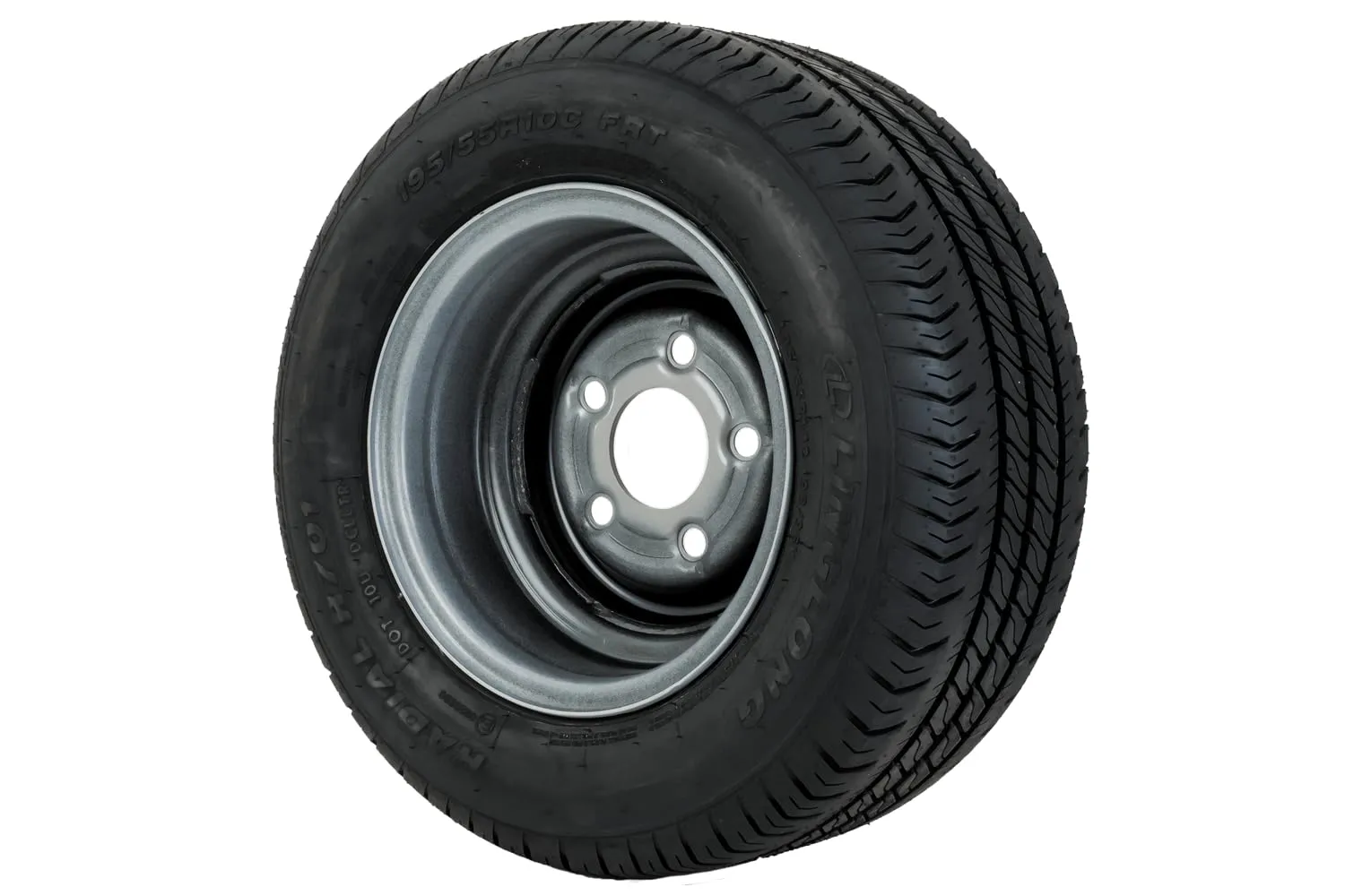 UNITRAILER Ruota Rinforzata 195/55 R10C per Rimorchio, Portata 750 kg, Cerchio Acciaio 6Jx10 H2 5x112 ET:-4, Pneumatico Linglong R701 - immagine 6