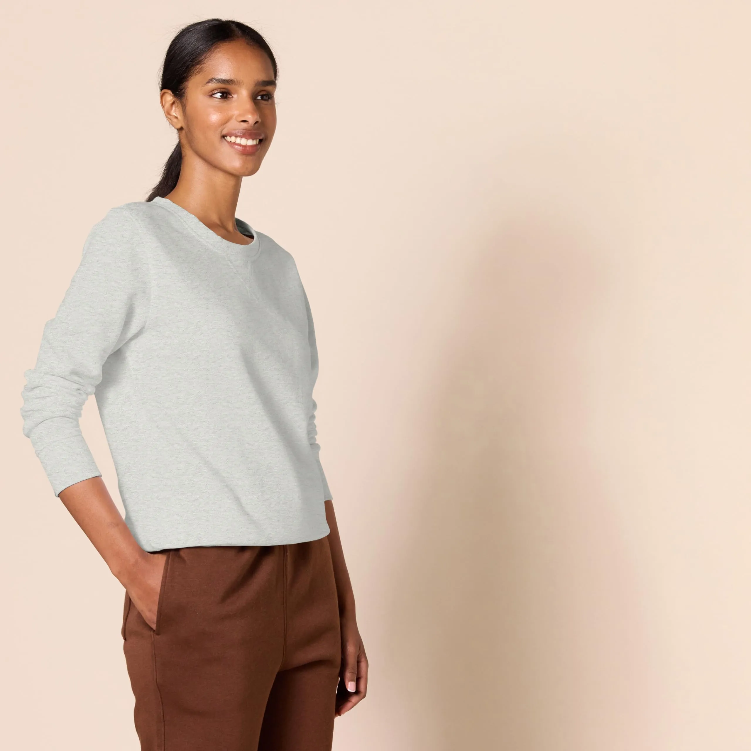 Amazon Essentials Wae50014fl18 Felpa Donna, Grigio Light Grey Heather, XL - immagine 3