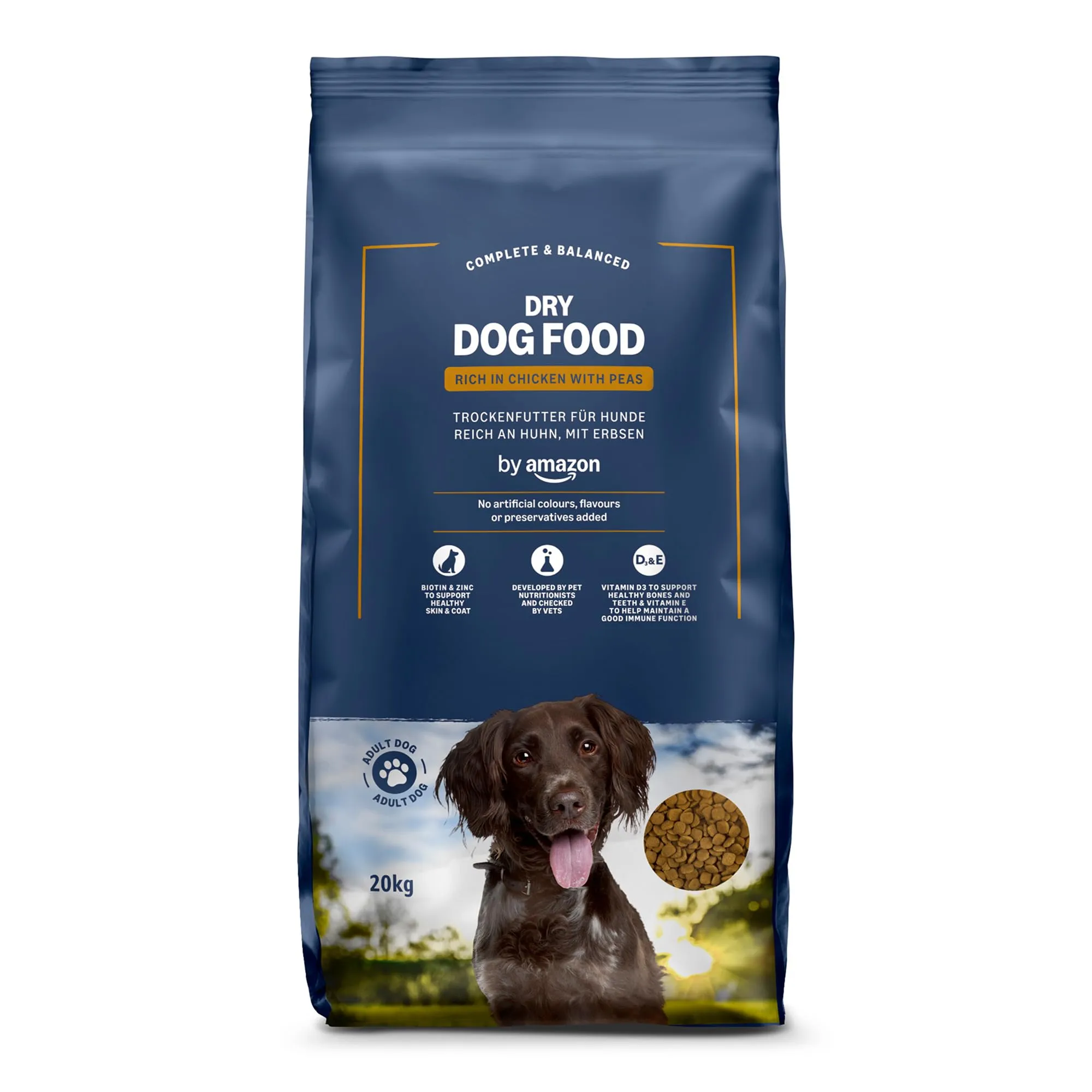 by Amazon Alimento secco completo per cani adulti al pollo con piselli, 20 kg - immagine 1