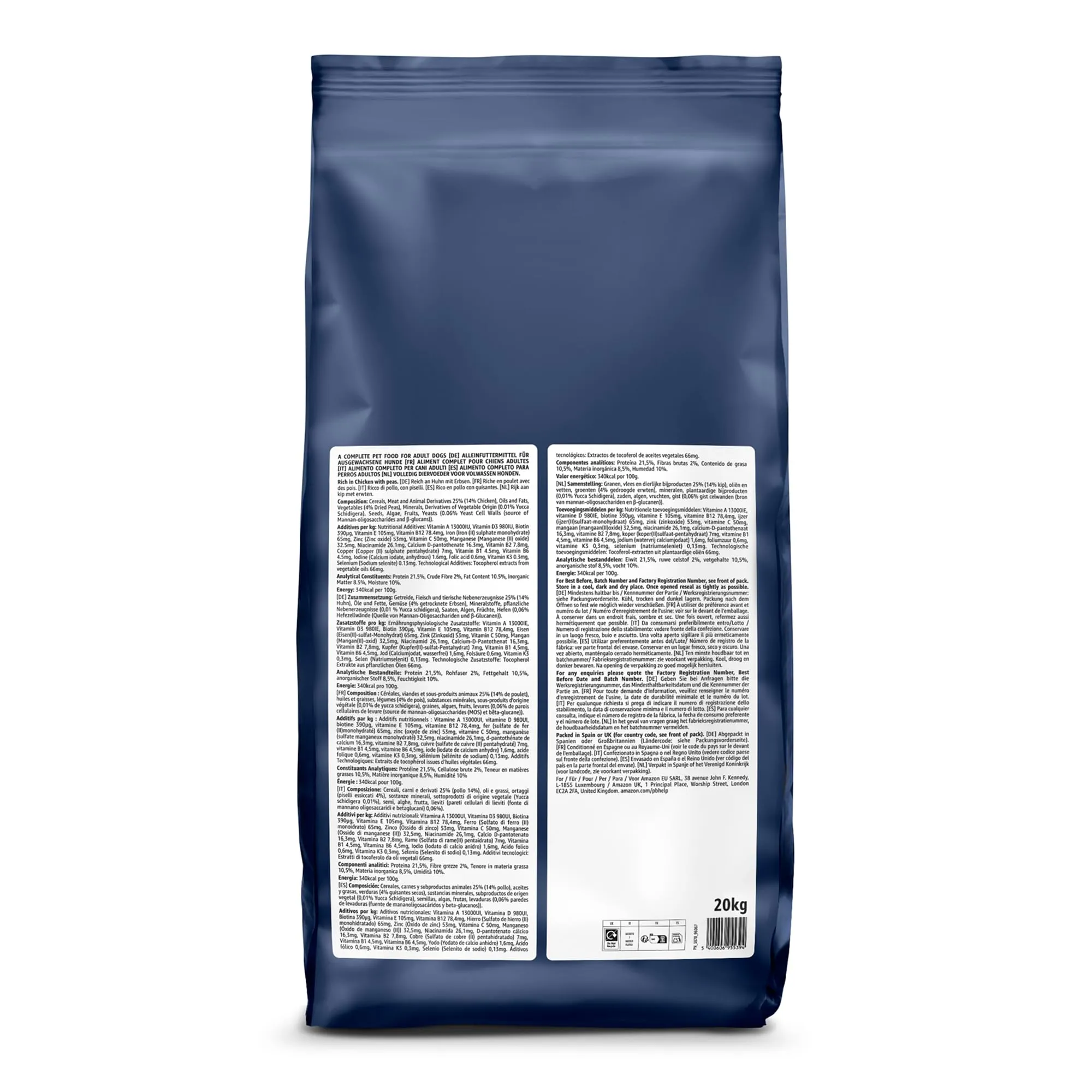 by Amazon Alimento secco completo per cani adulti al pollo con piselli, 20 kg - immagine 7