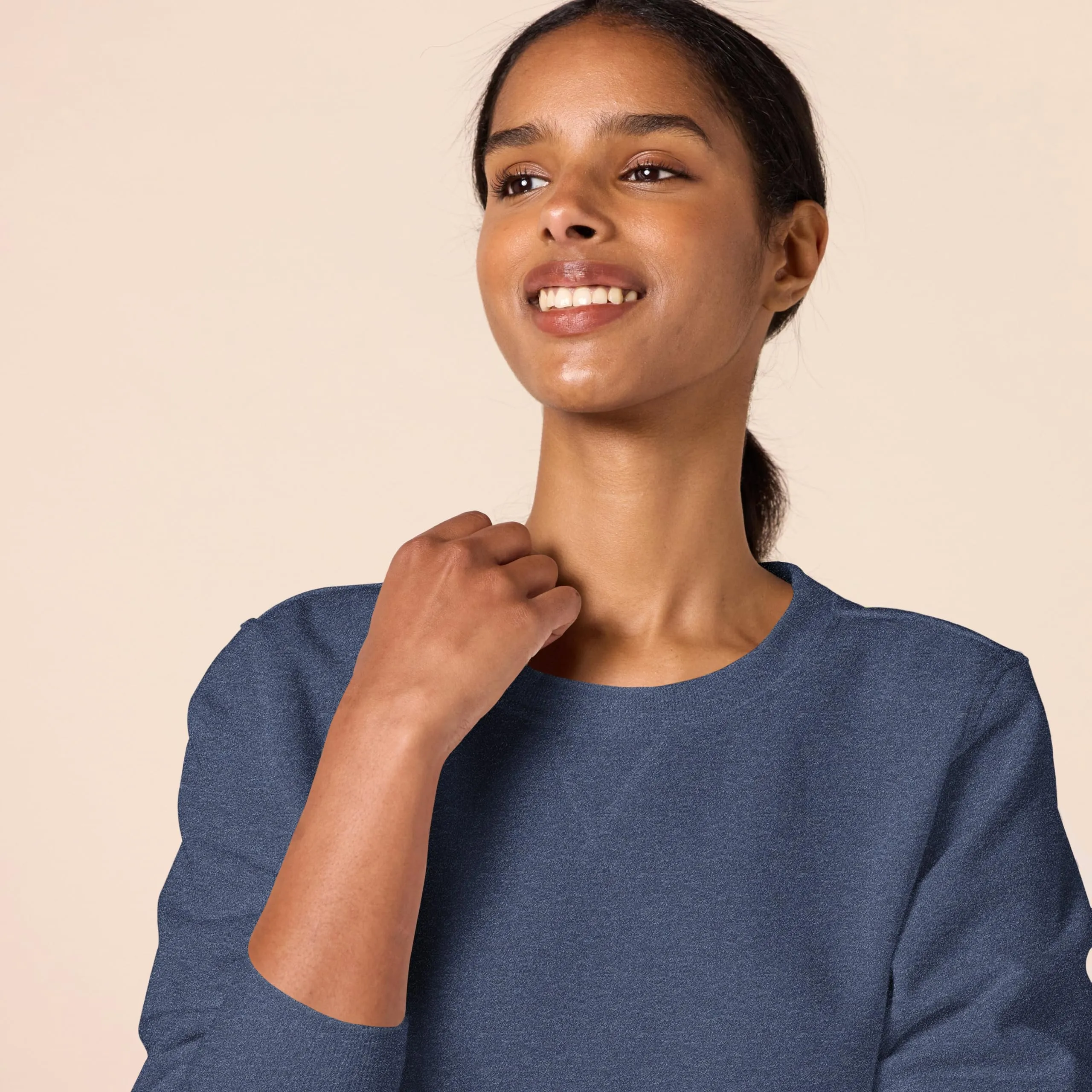 Amazon Essentials Wae50014fl18 Felpa Donna, Blu Navy Heather, Large - immagine 4
