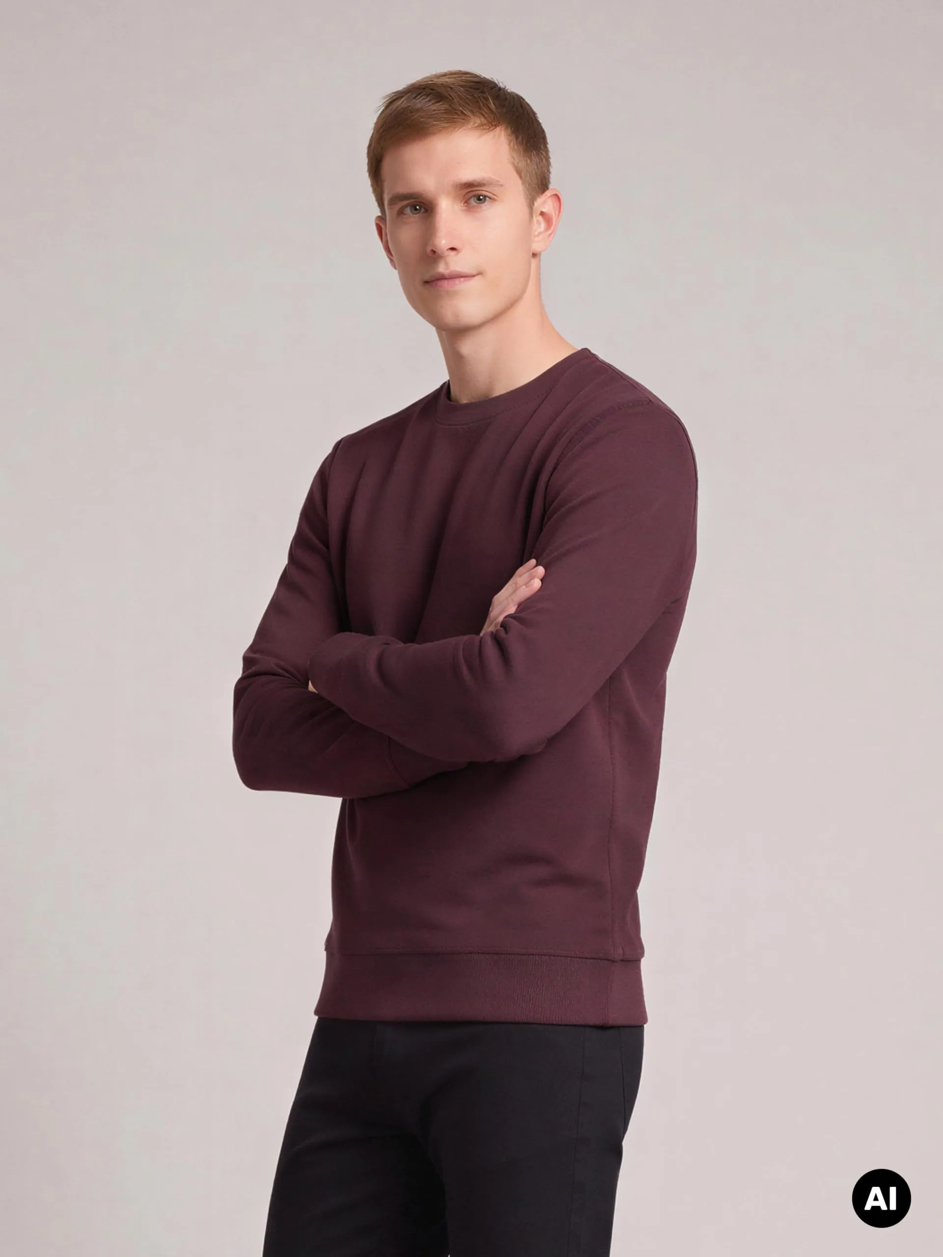 Jack & Jones JJEHOLMEN Sweat Crew Neck Noos Felpa, Rosso Port Royale, Regular Fit, XL - immagine 5