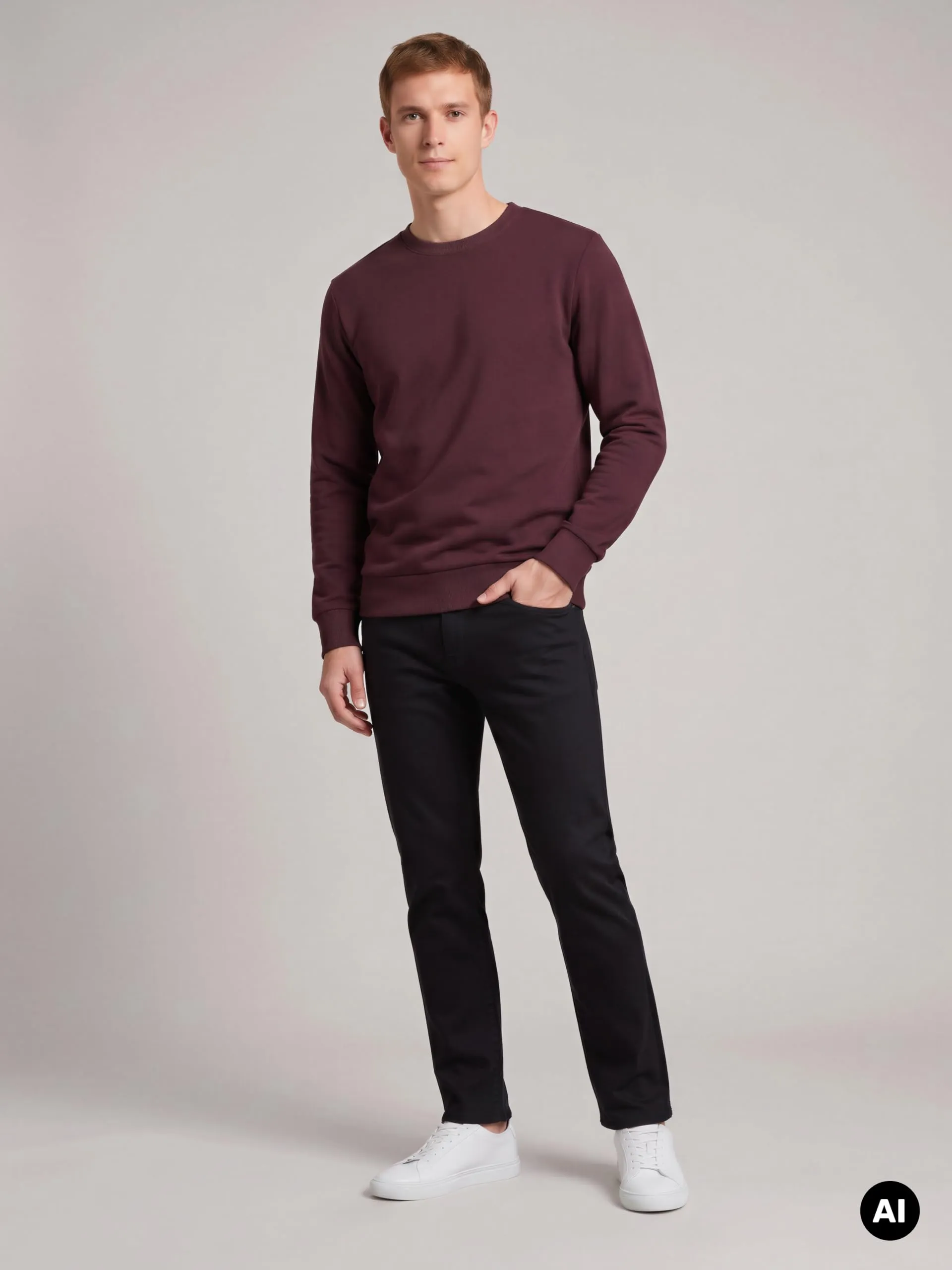 Jack & Jones JJEHOLMEN Sweat Crew Neck Noos Felpa, Rosso Port Royale, Regular Fit, XL - immagine 7
