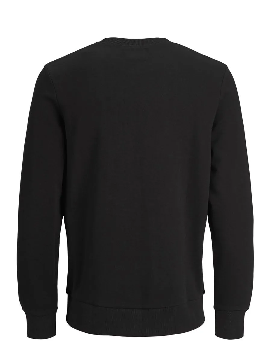 Jack & Jones JJEHOLMEN Crew Neck Sweatshirt, Black, Regular Fit, Large - immagine 4