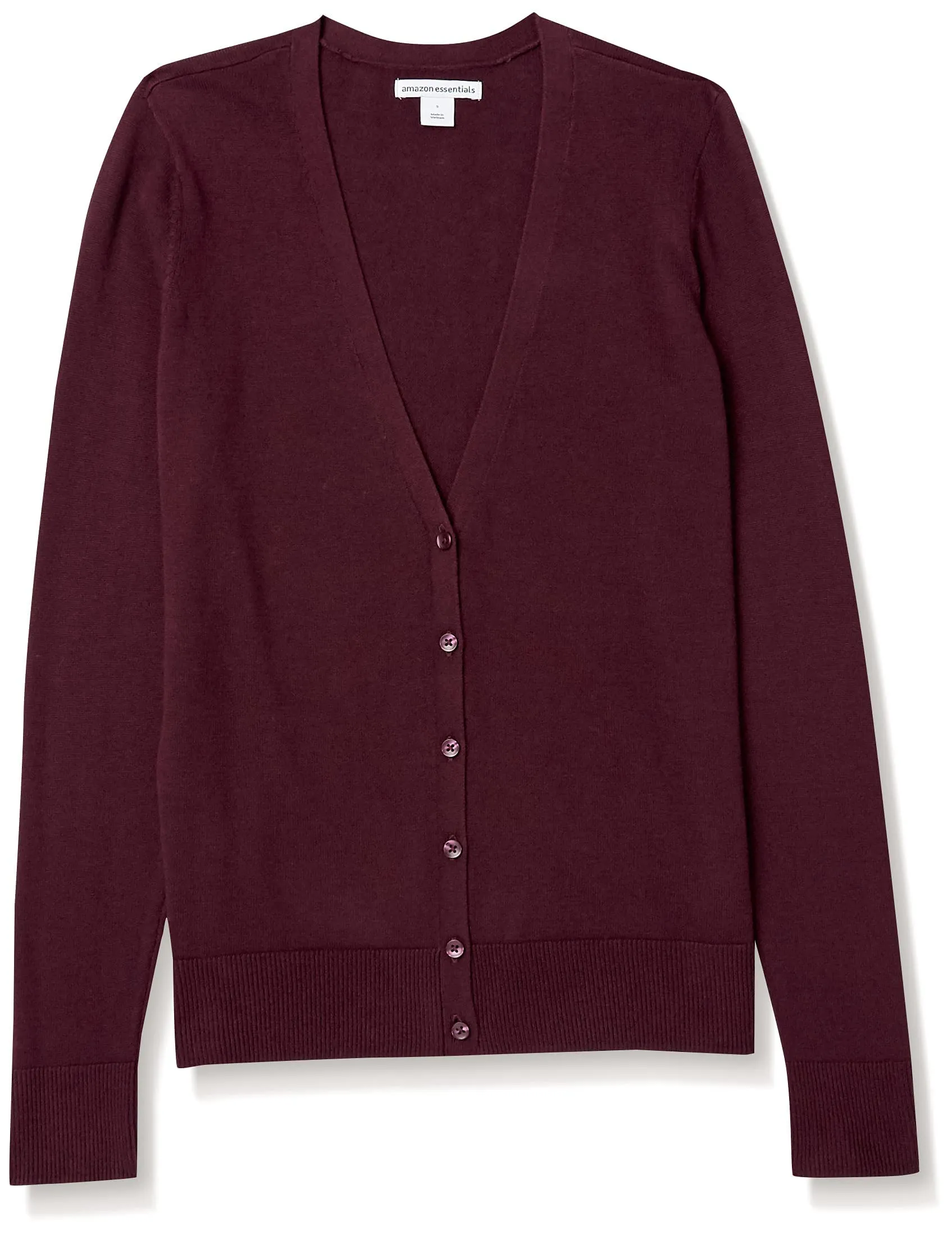 Amazon Essentials Felpa Cardigan Leggera Donna, Bordeaux, XS - immagine 8