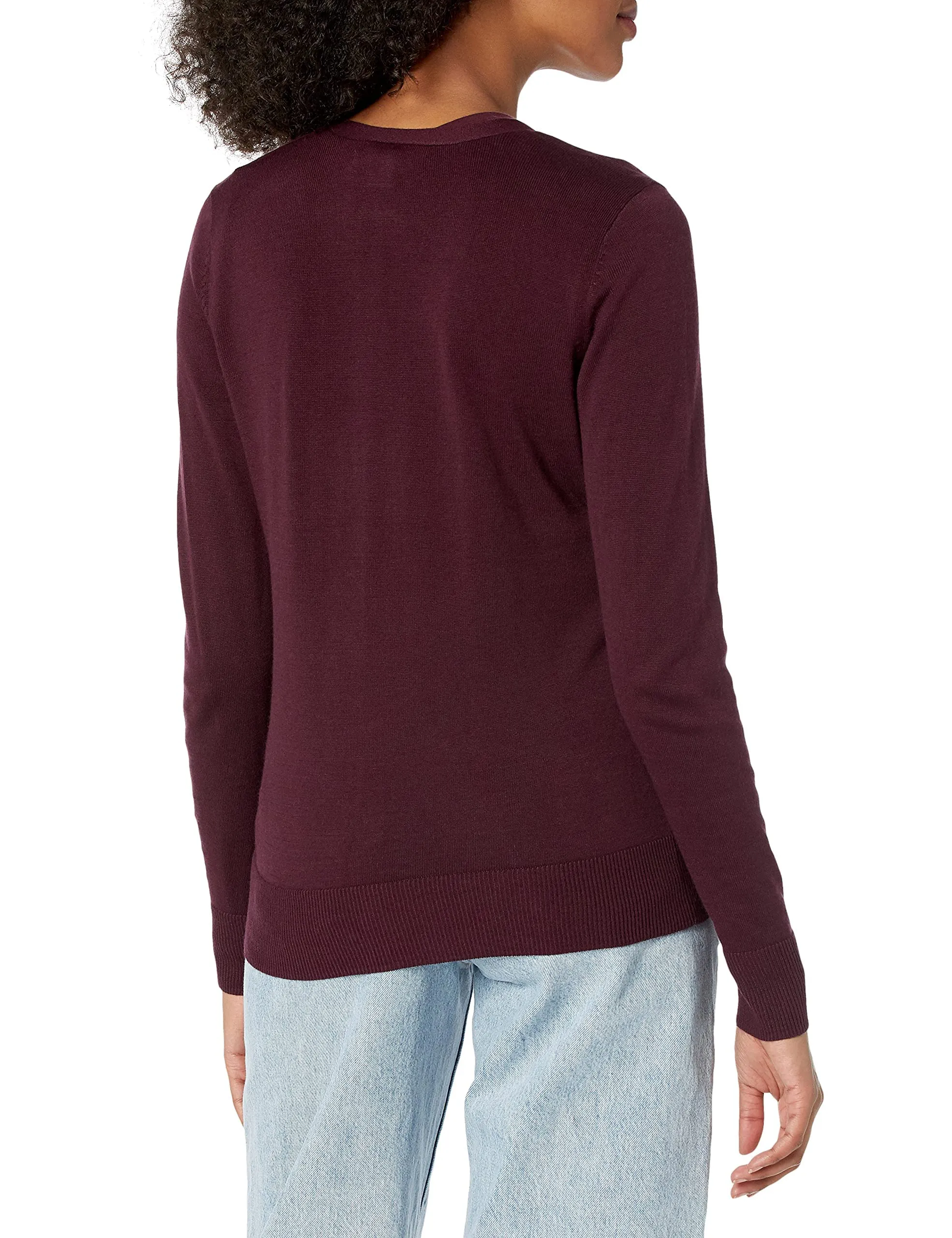 Amazon Essentials Felpa Cardigan Leggera Donna, Bordeaux, XL - immagine 3