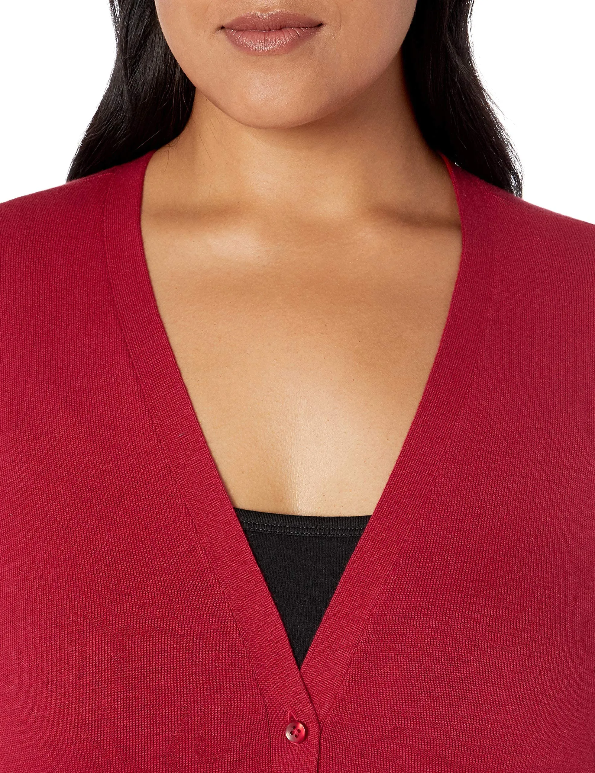 Amazon Essentials Felpa Cardigan Leggera Donna, Rosso, M - immagine 8