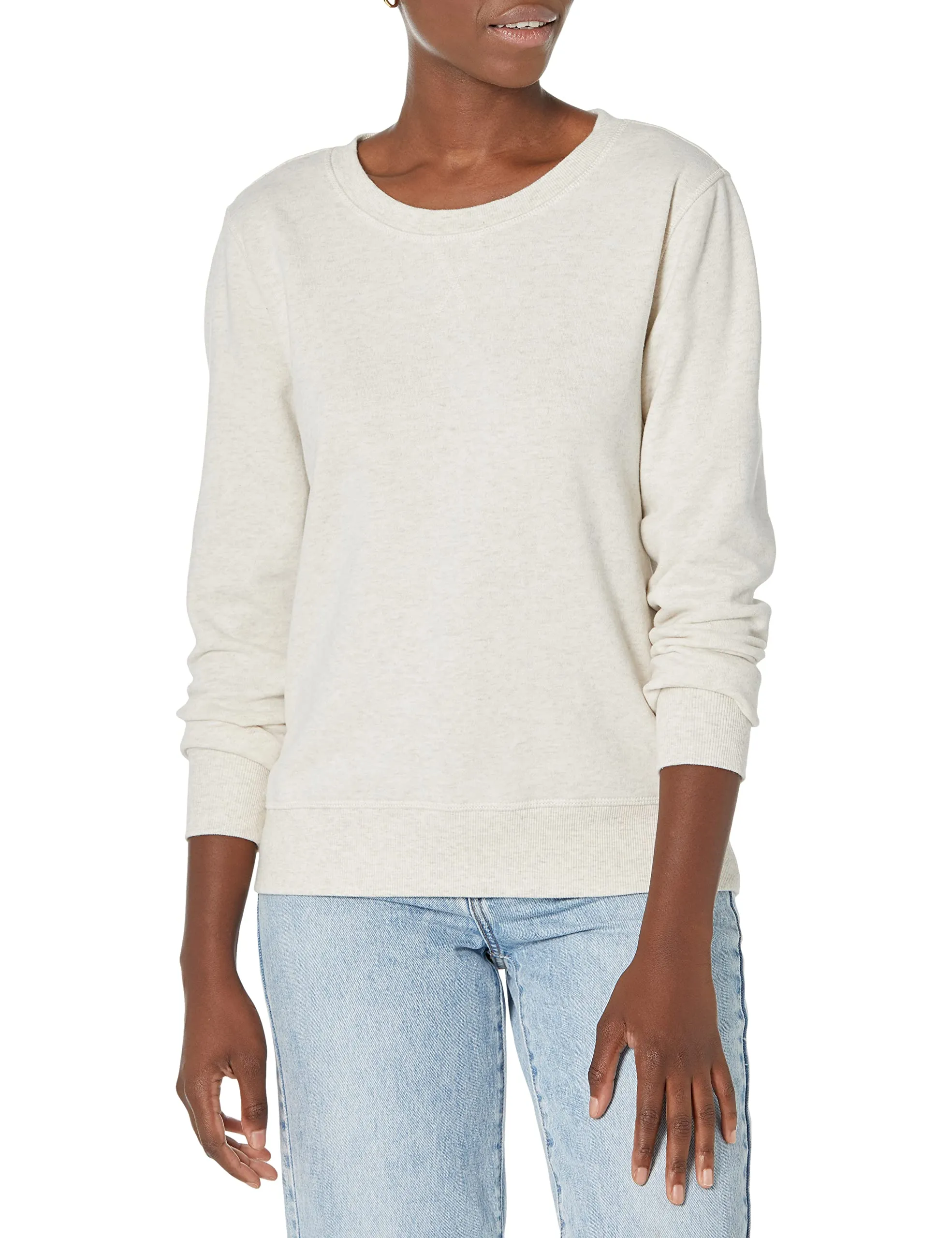 Amazon Essentials Wae50014fl18 Felpa Donna, Beige (Oatmeal Heather), XS - immagine 1