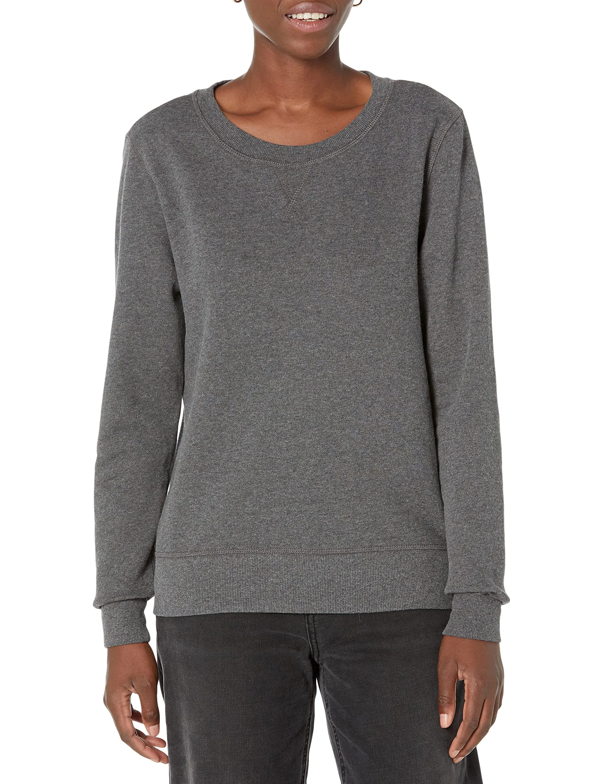 Amazon Essentials Wae50014fl18 Felpa Donna, Grigio Charcoal Heather, XXL - immagine 1