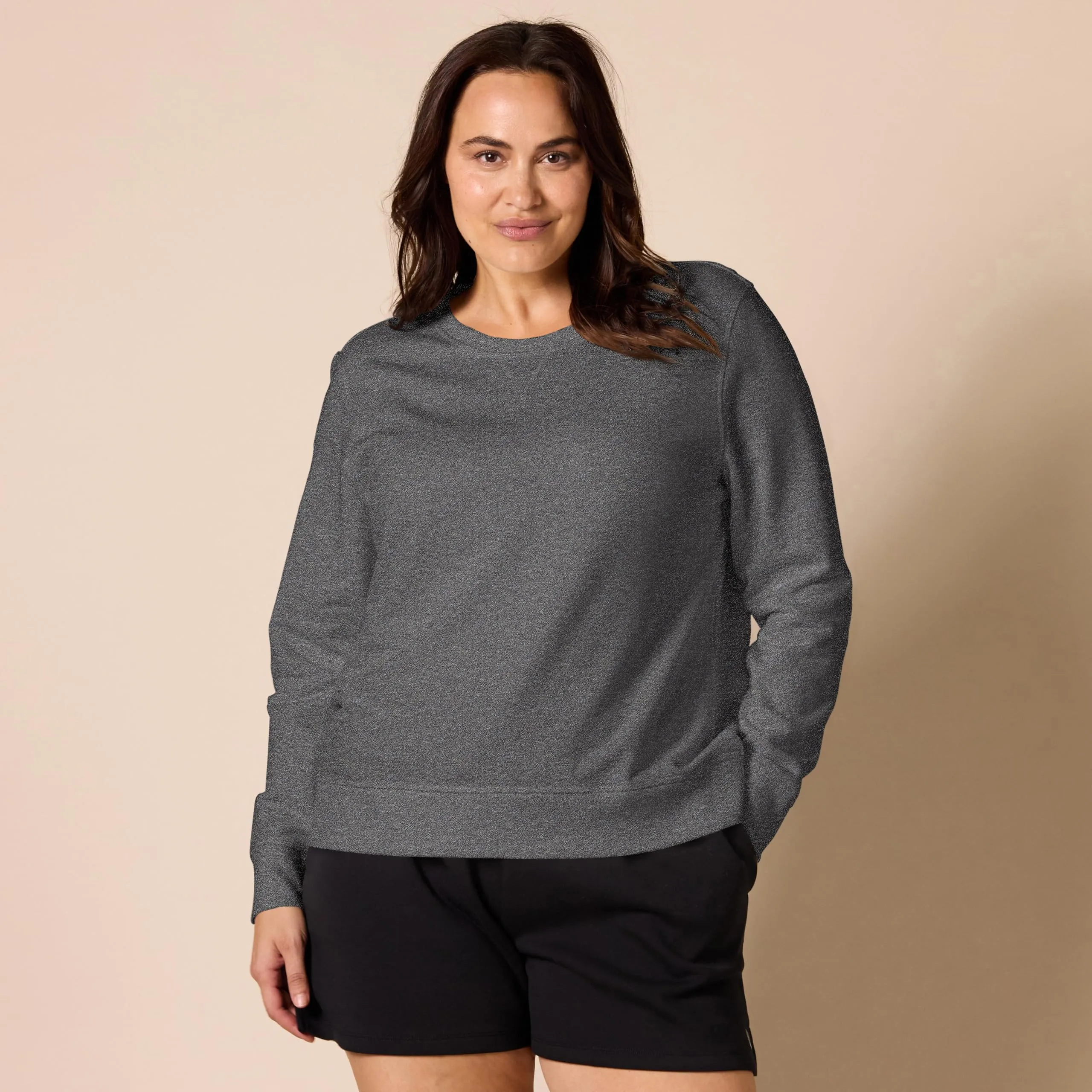 Amazon Essentials Wae50014fl18 Felpa Donna, Grigio Charcoal Heather, Large - immagine 6