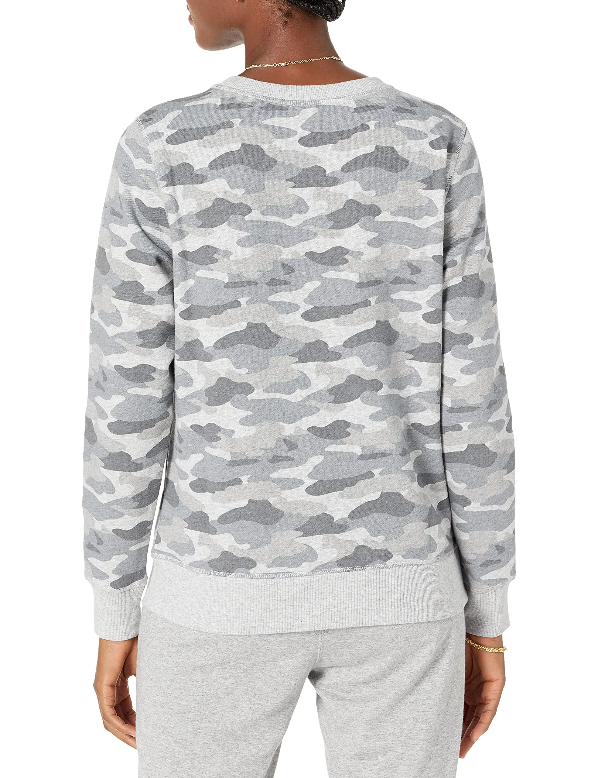 Amazon Essentials Wae50014fl18 Felpa Donna, Grey Camo, Small - immagine 2