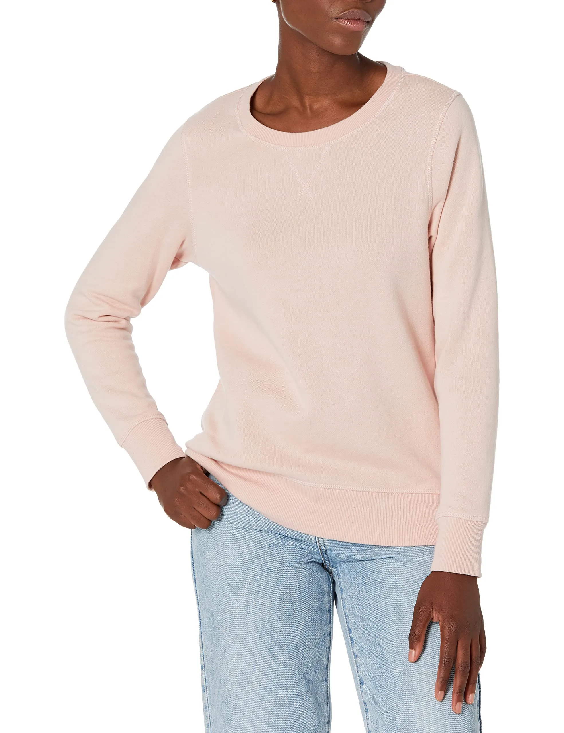 Amazon Essentials Wae50014fl18 Felpa Donna, Rosa (Light Pink), Large - immagine 1