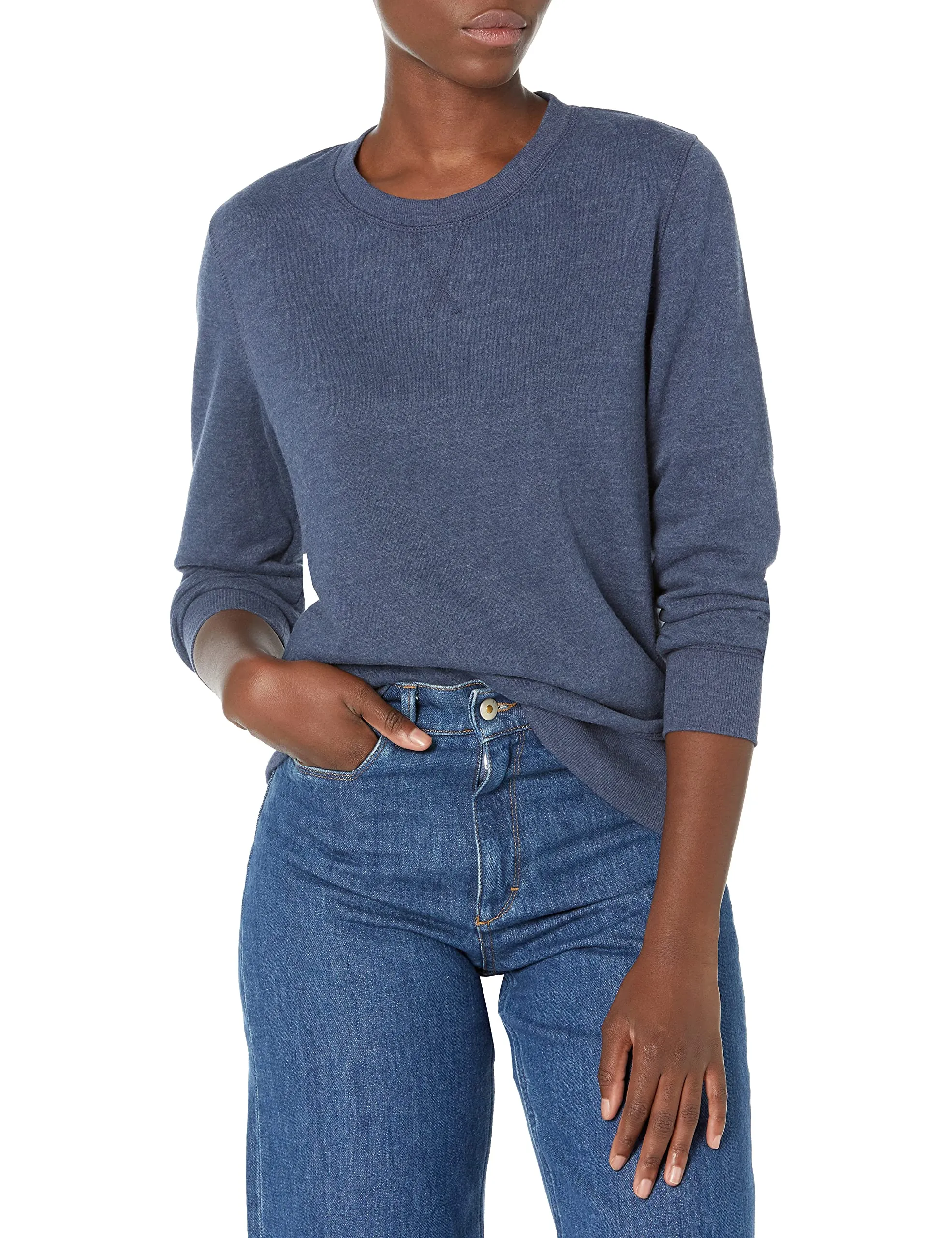 Amazon Essentials Wae50014fl18 Felpa Donna, Blu Navy Heather, XL - immagine 1