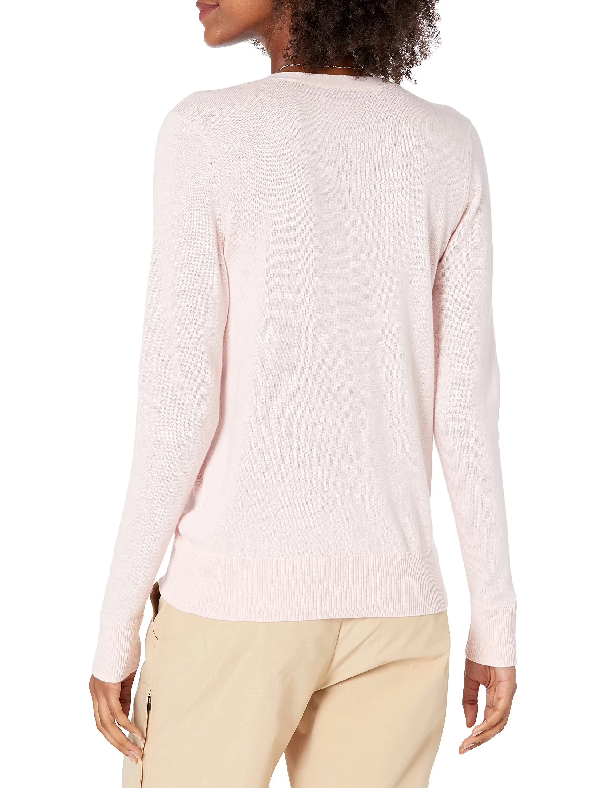 Amazon Essentials Felpa Cardigan Leggera Donna, Rosa Chiaro, M - immagine 3