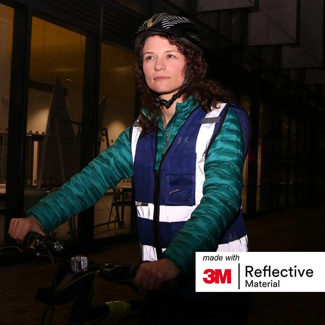 Salzmann Gilet ad Alta Visibilità Riflettente, Blu (Rete), S-M - immagine 4