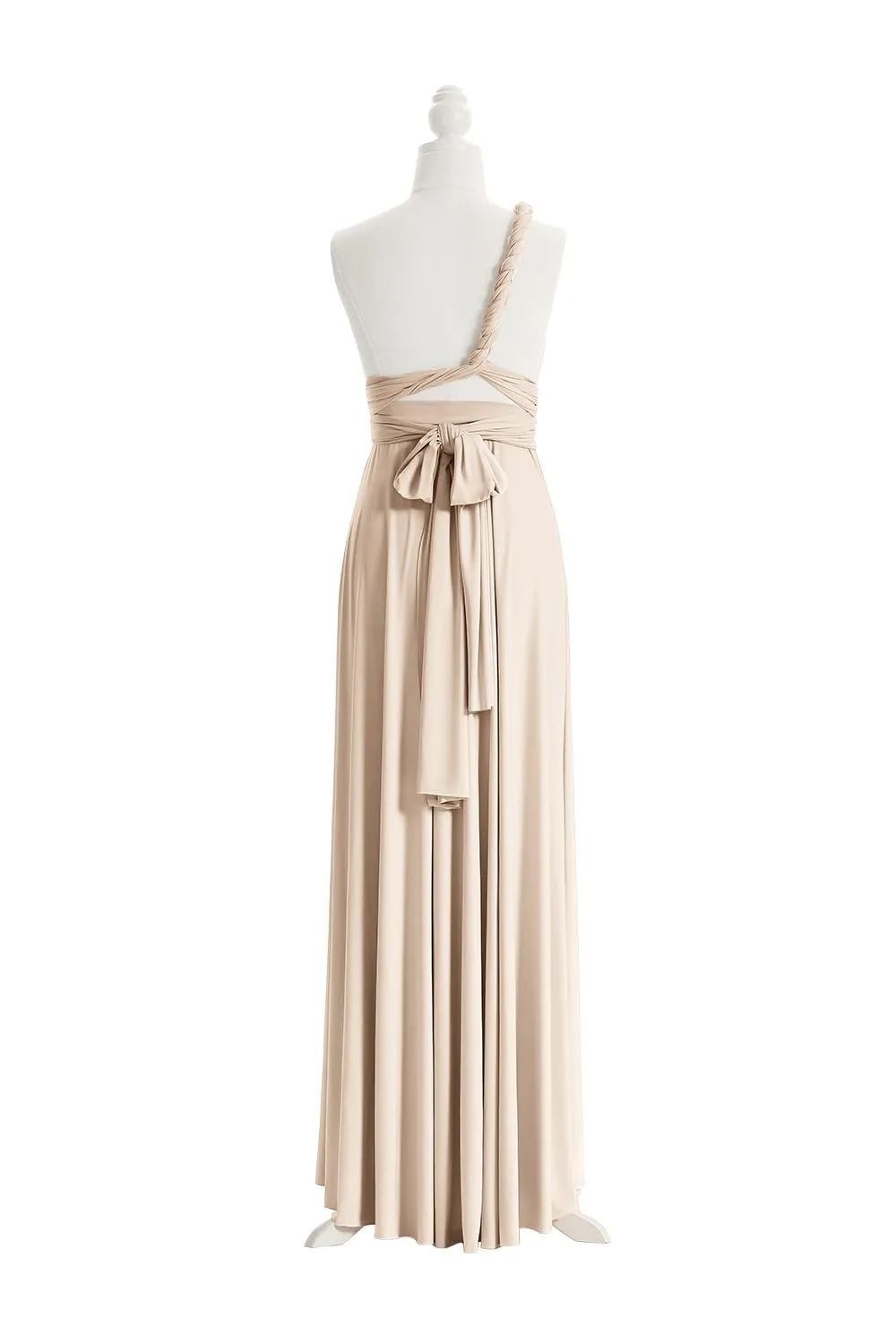 72styles Abito Cerimonia Donna Vestito Elegante Infinity Damigella d'Onore Champagne - immagine 4